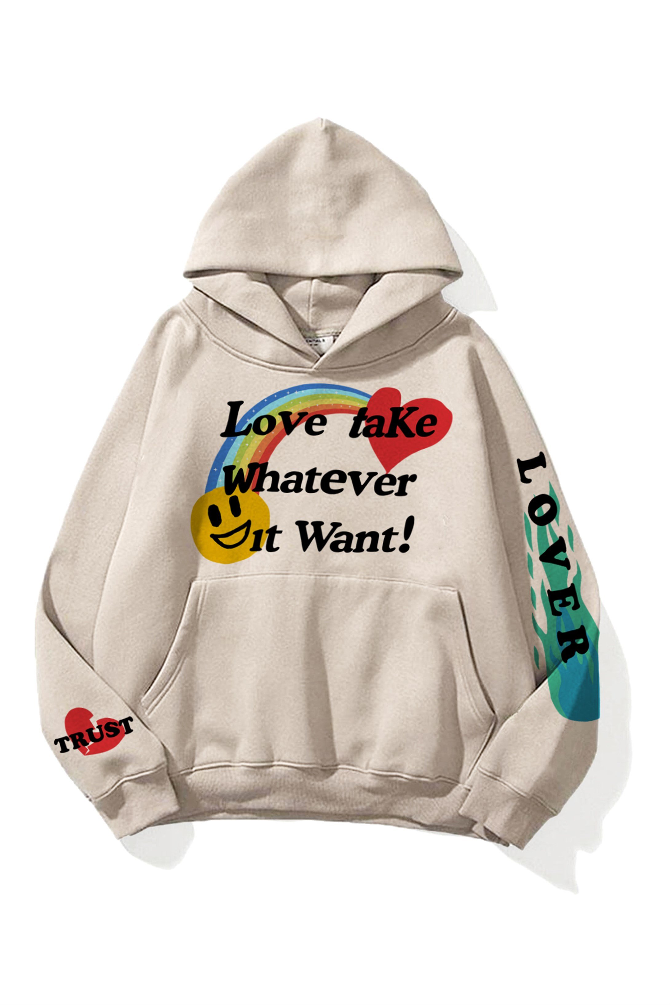 Trendiz Unisex Love Take Whatever Sweatshirt Hoodie Taş