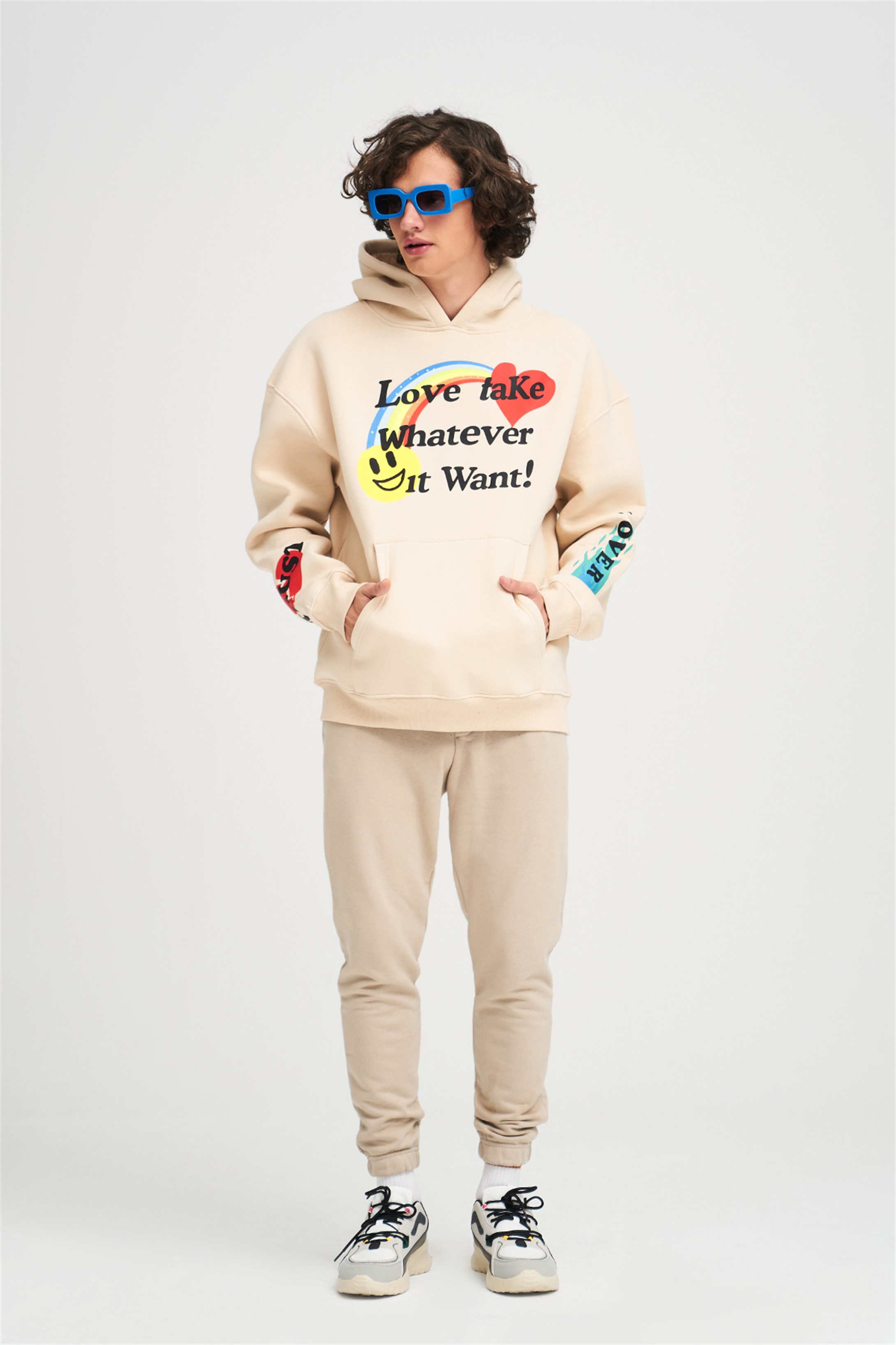 Trendiz Unisex Love Take Whatever Sweatshirt Hoodie Taş