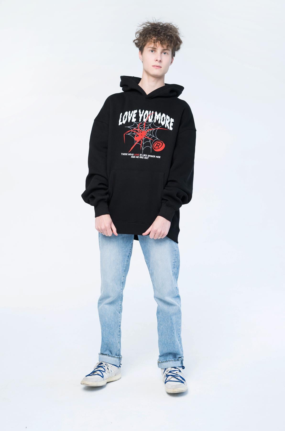 Trendiz Unisex Love You More Sweatshirt Hoodie Siyah