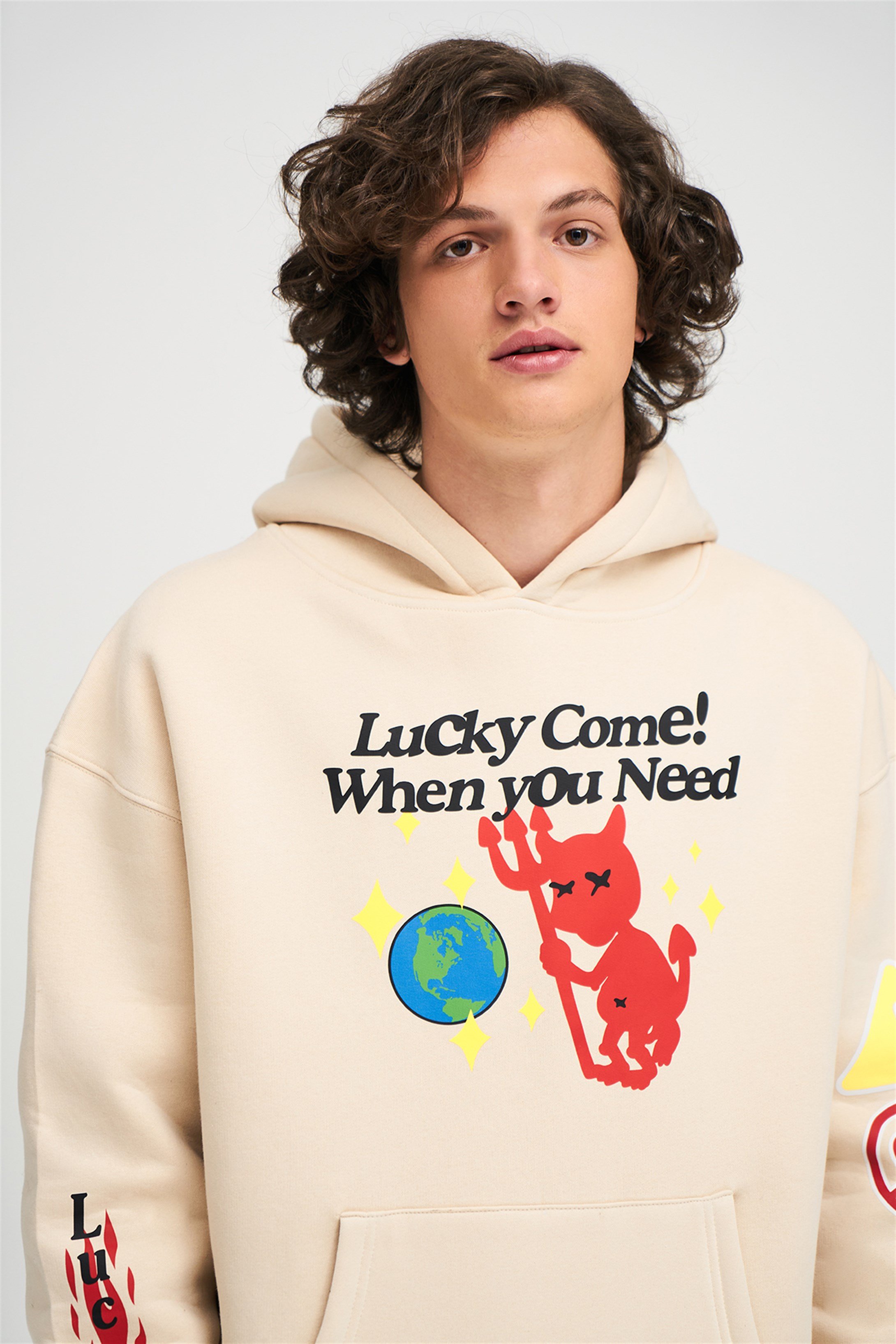 Trendiz Unisex Lucky Come Sweatshirt Hoodie Taş