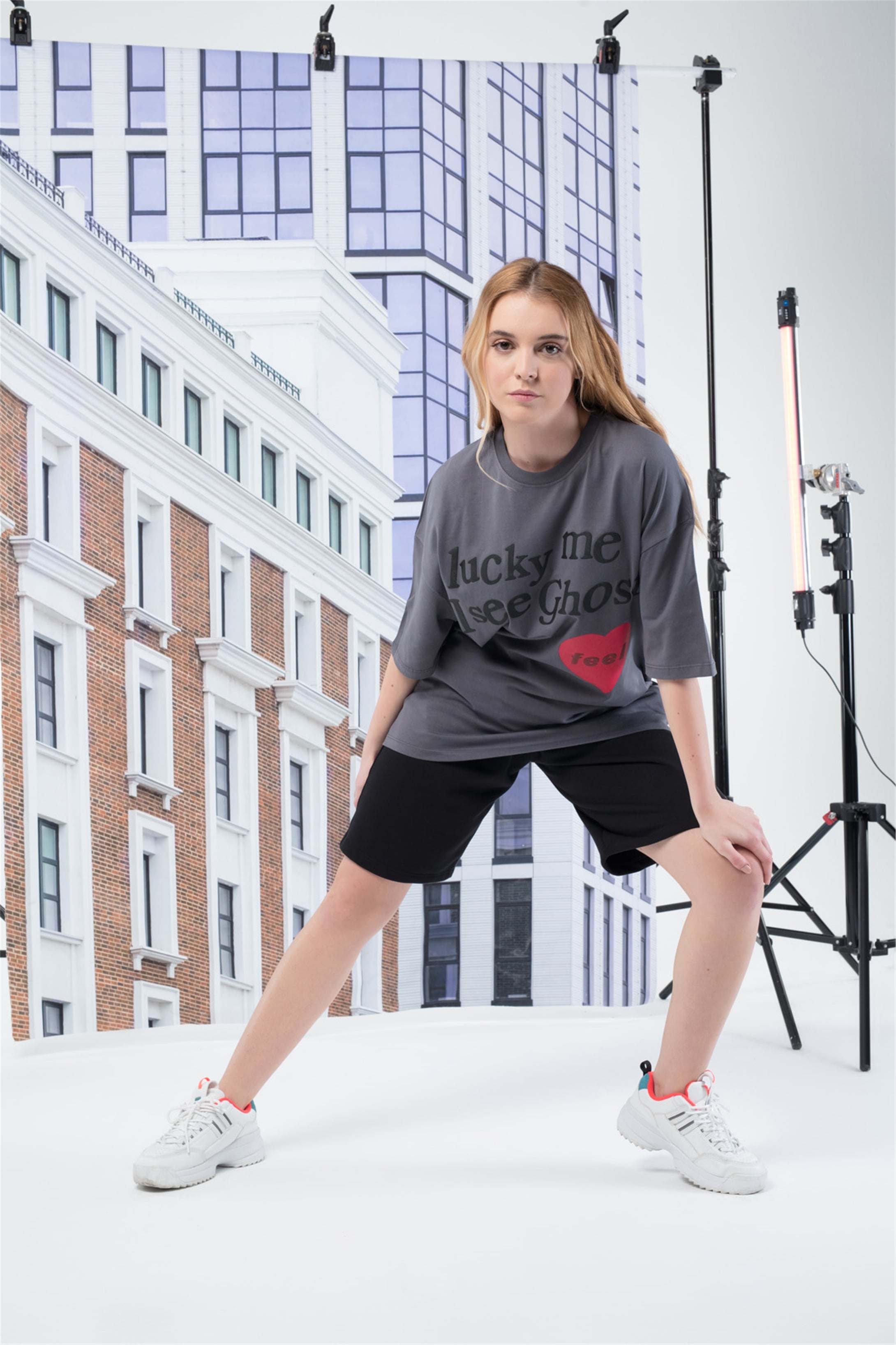 Trendiz Kadın Luckyme Antrasit Tshirt