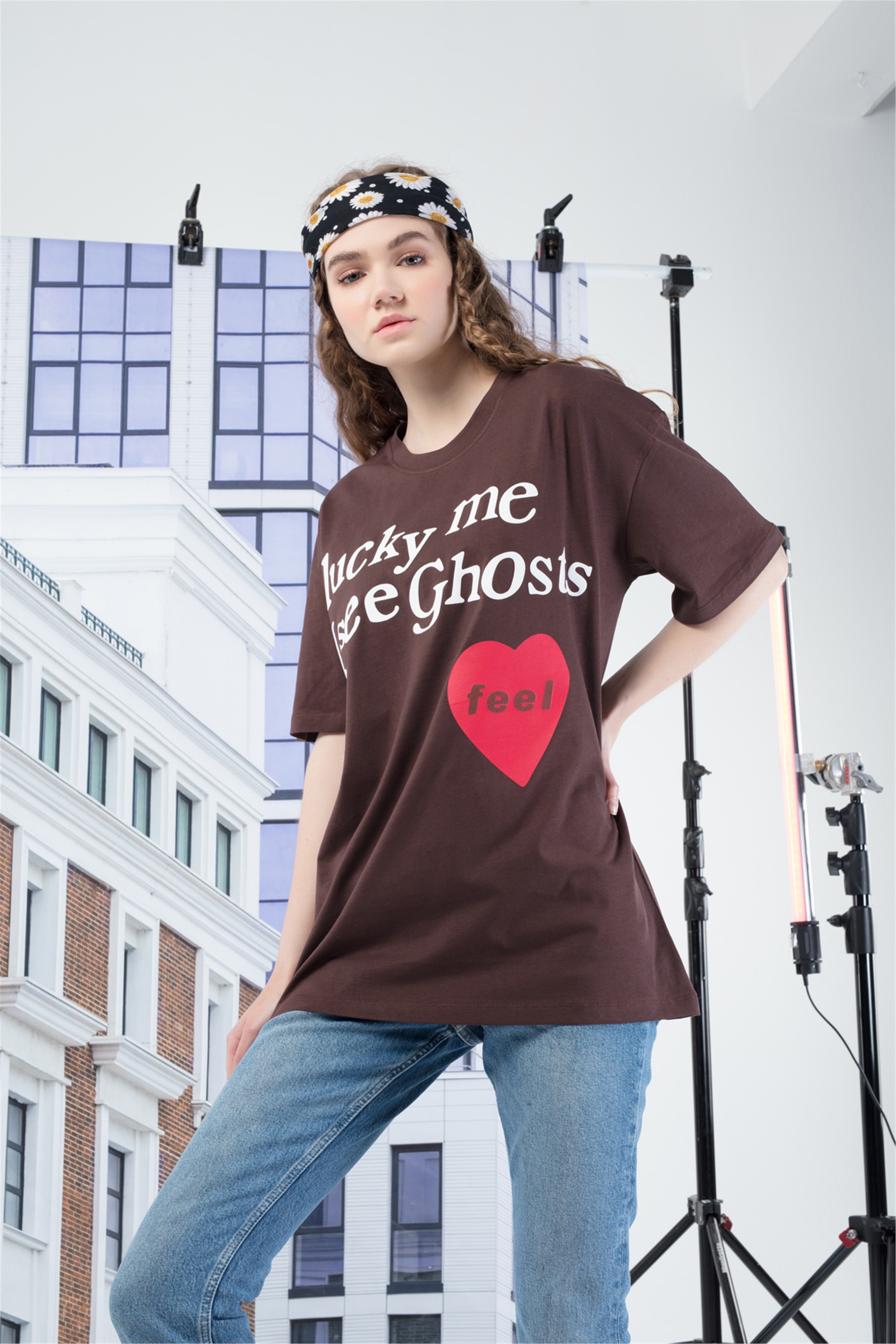 Trendiz Kadın Luckyme Kahverengi Tshirt