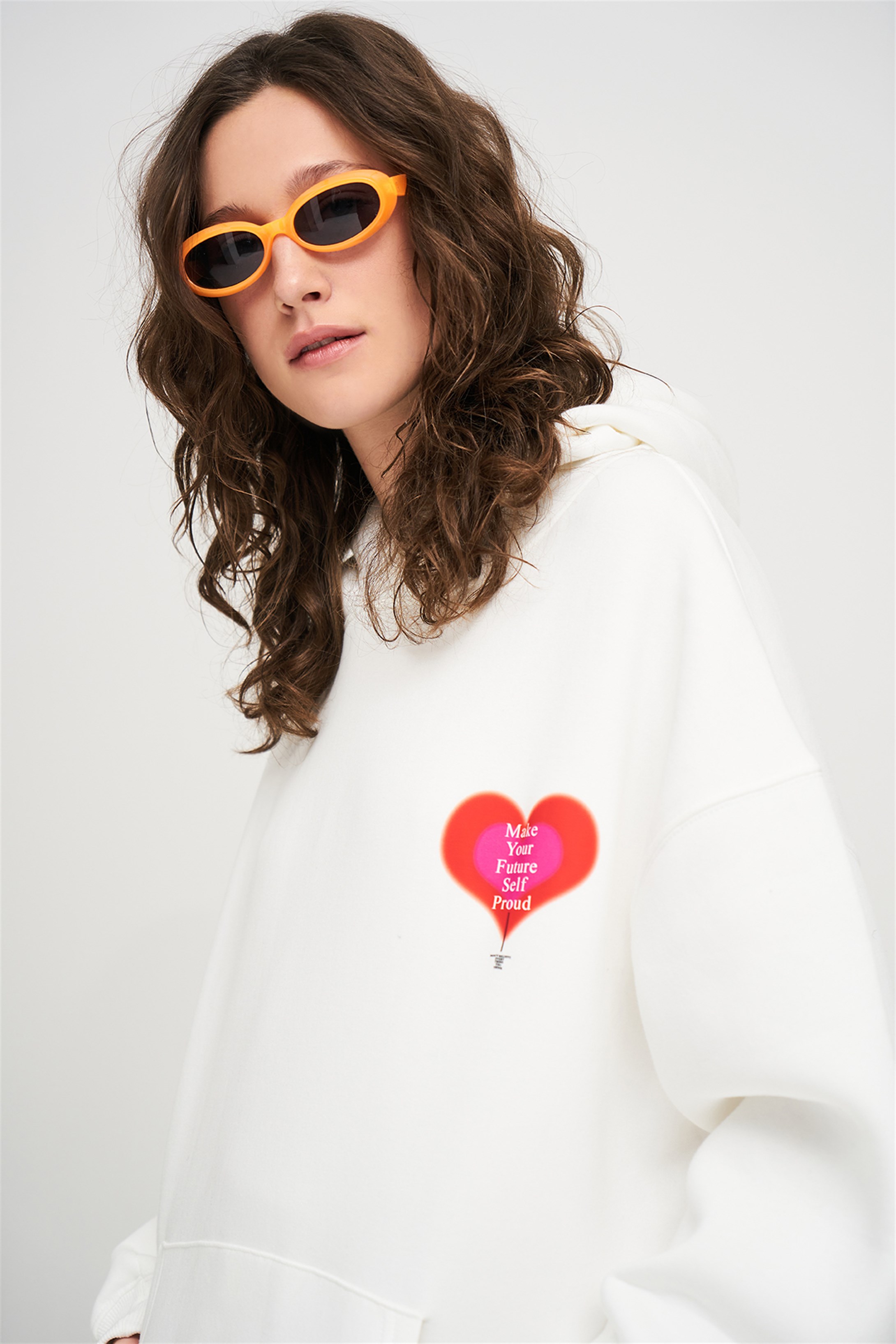 Trendiz Unisex Make Your Future Sweatshirt Hoodie Beyaz