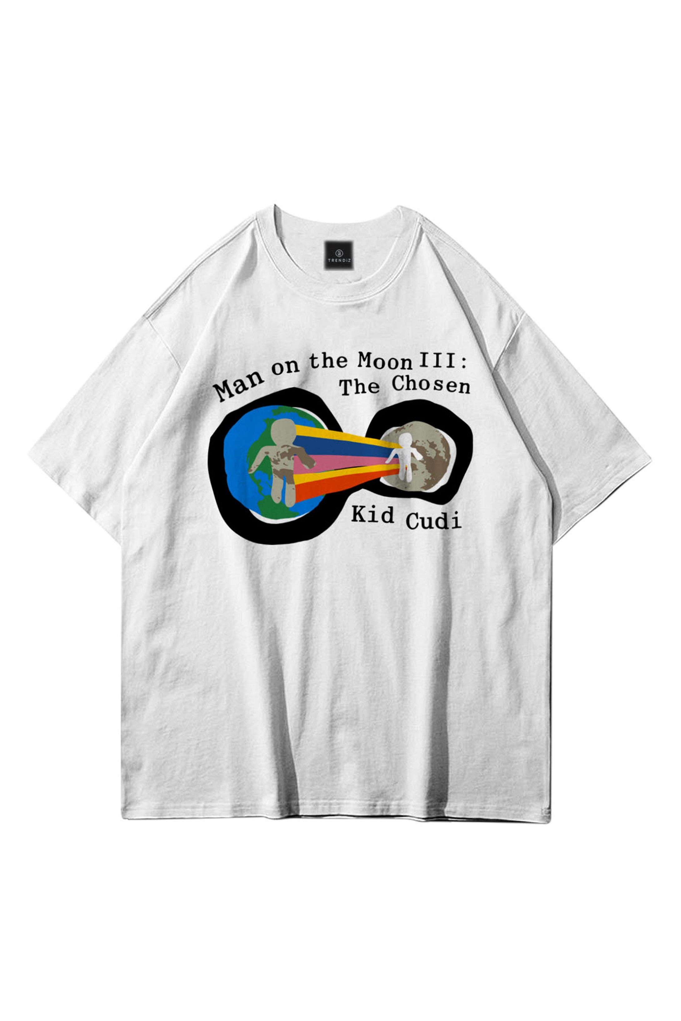 Trendiz Unisex Man on the Moon 3 Kid Cudi Beyaz Tshirt