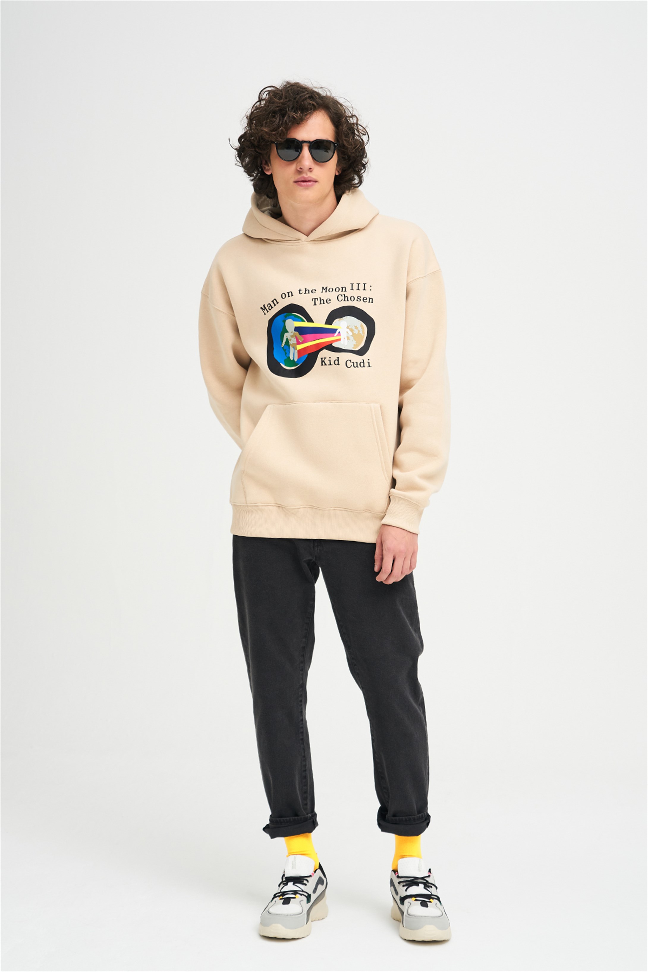 Trendiz Unisex Man On The Moon Sweatshirt Hoodie Taş