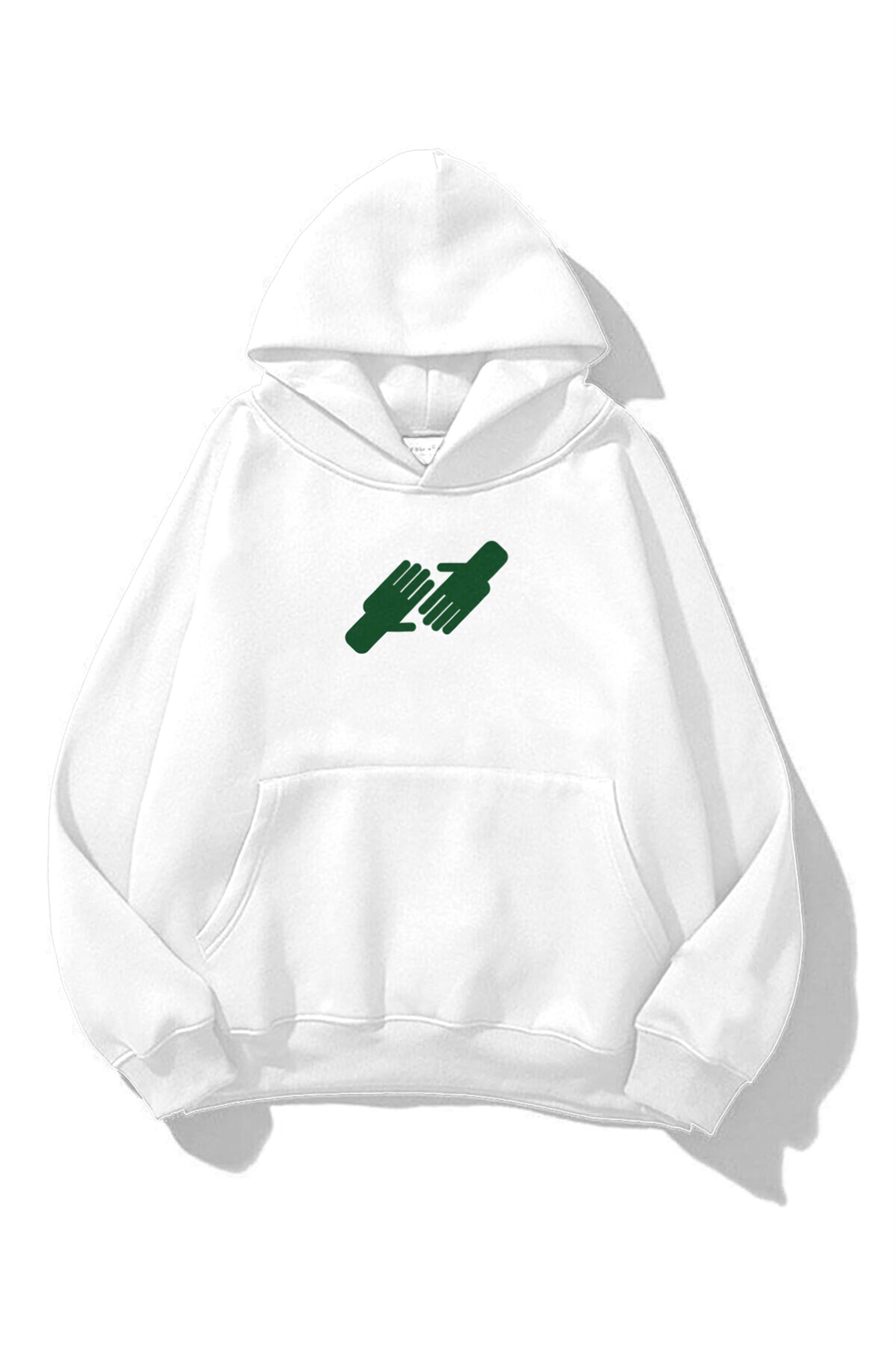 Trendiz Unisex Nice to Meet You Sweatshirt Hoodie Beyaz