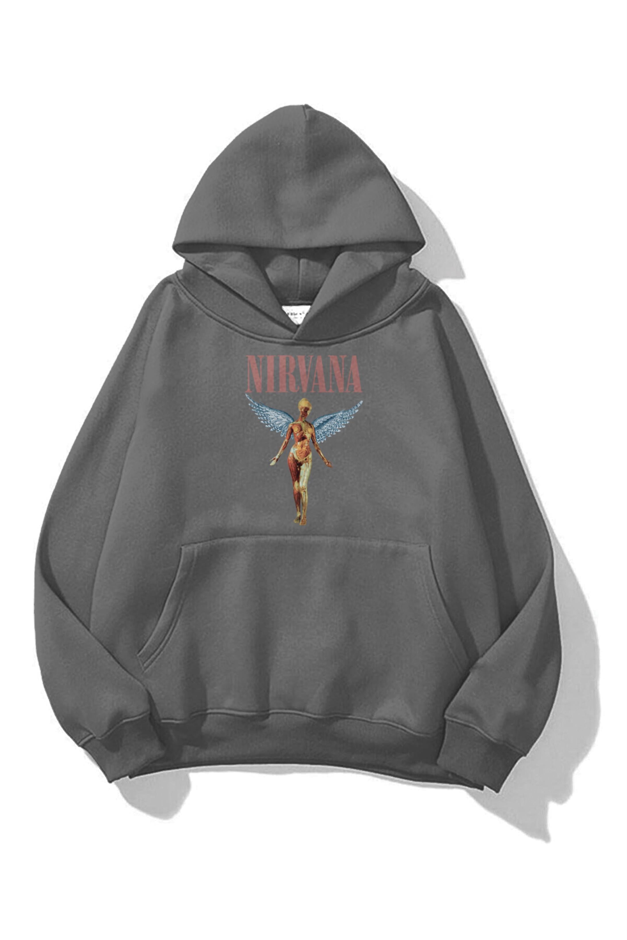 Trendiz Unisex Nirvana Utero Sweatshirt Hoodie Antrasit