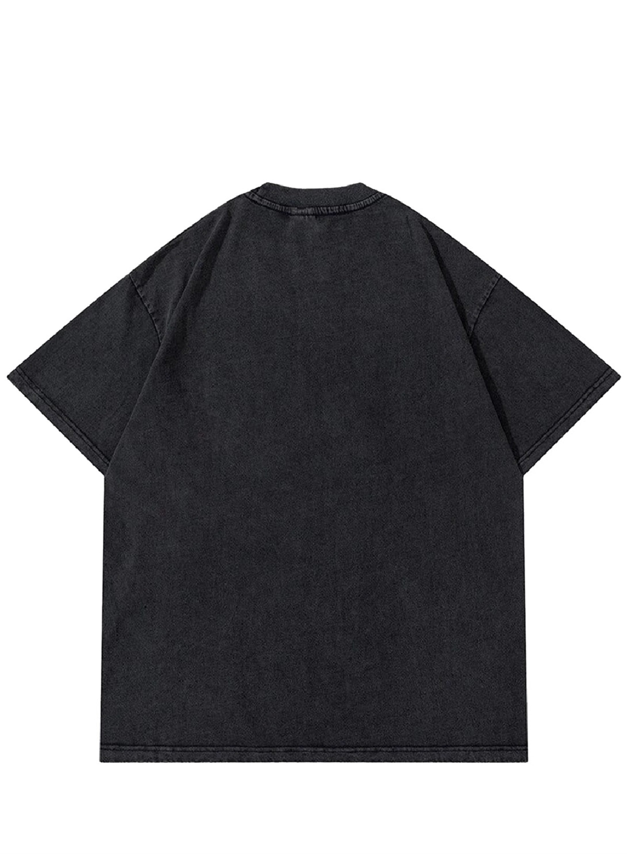 Trendiz Unisex Örümcek Yıkamalı Gri Tshirt