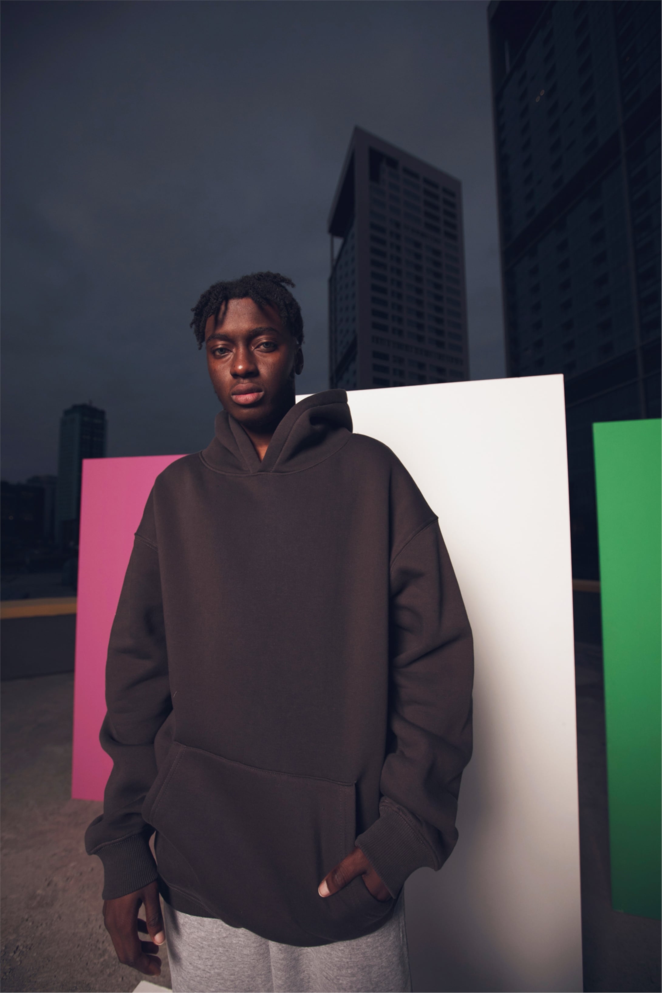 Trendiz Unisex Oversize Basic Sweatshirt Hoodie Antrasit