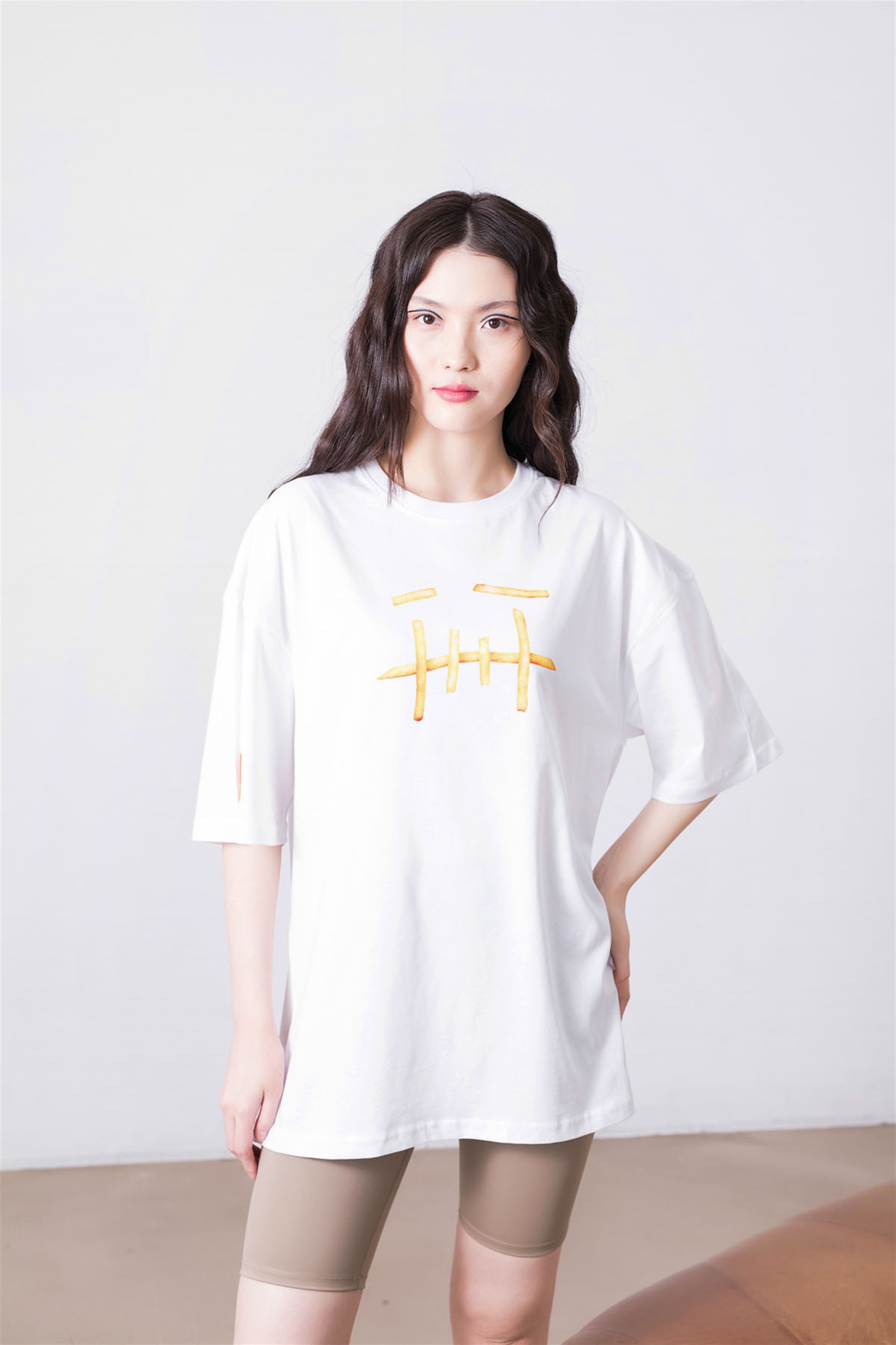 Trendiz Unisex Patates Cactus Jack Beyaz Tshirt