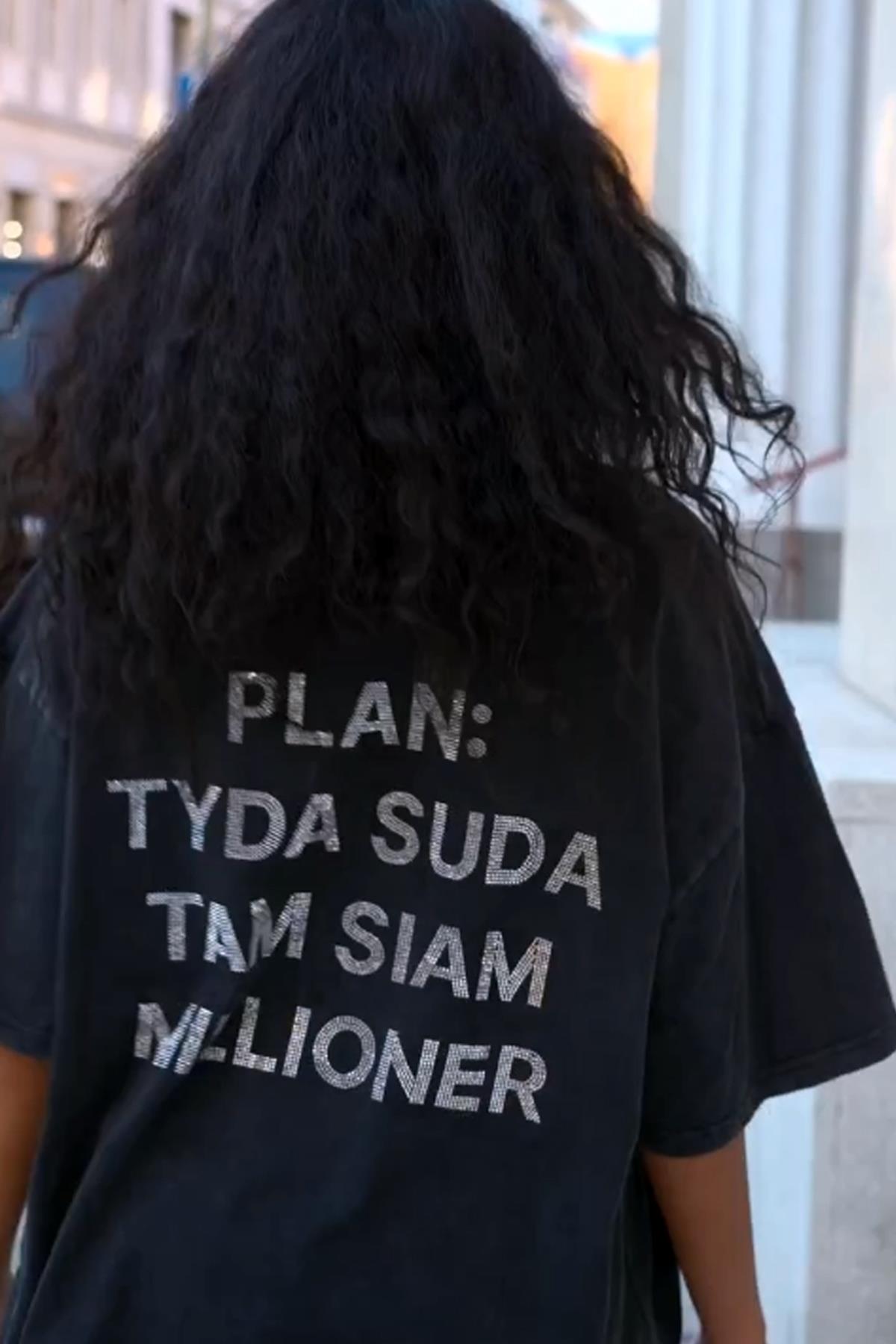 Trendiz Unisex Plan Yıkamalı Tshirt Antrasit