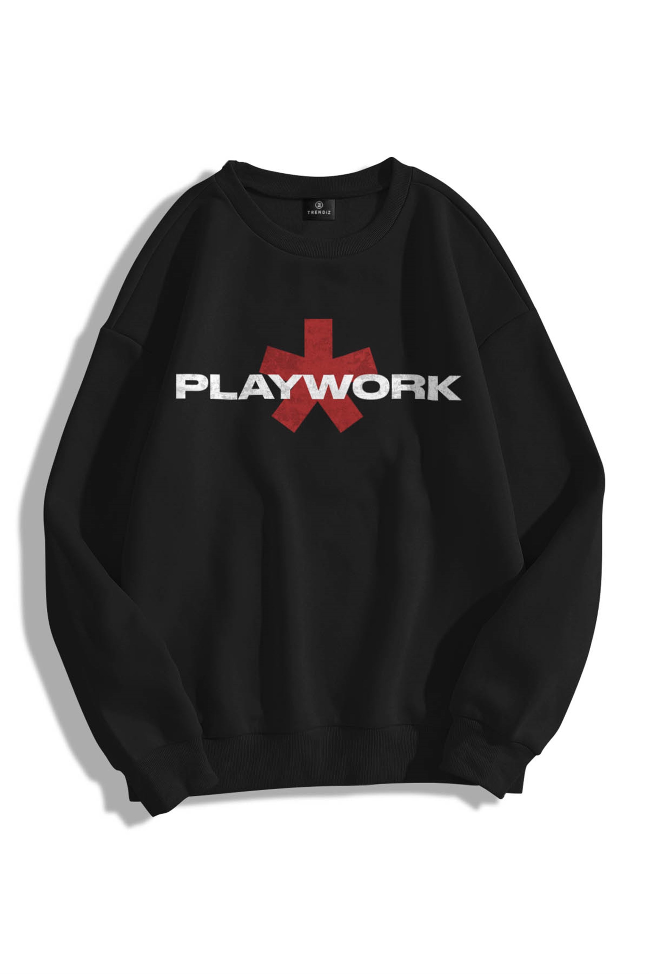 Trendiz Unisex Playwork Bisiklet Yaka Sweatshirt Hoodie