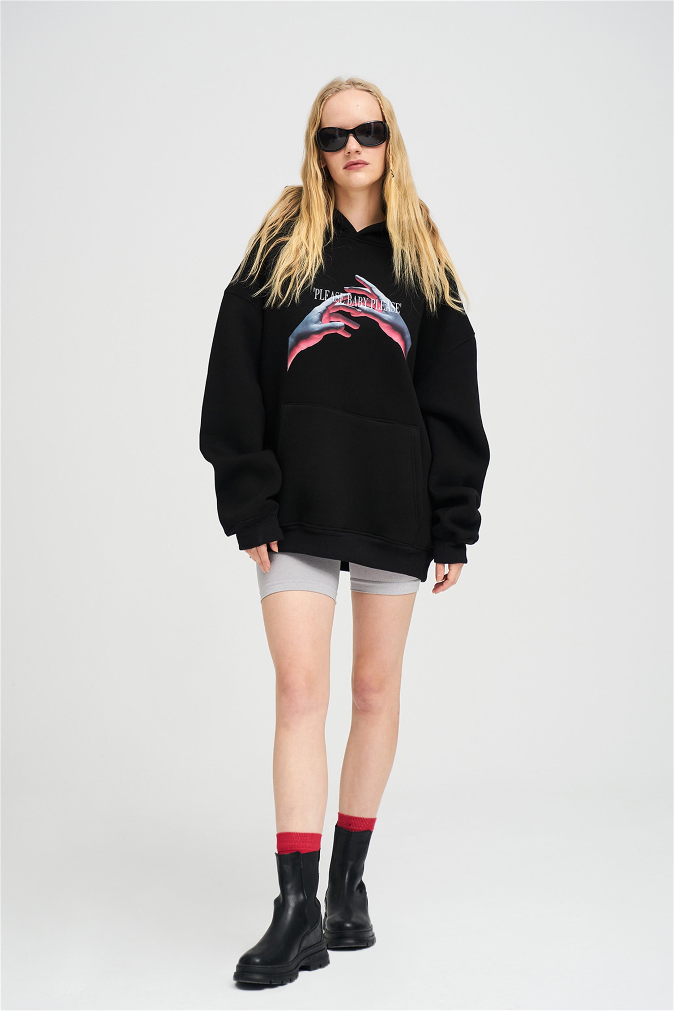 Trendiz Unisex Please Baby Sweatshirt Hoodie Siyah