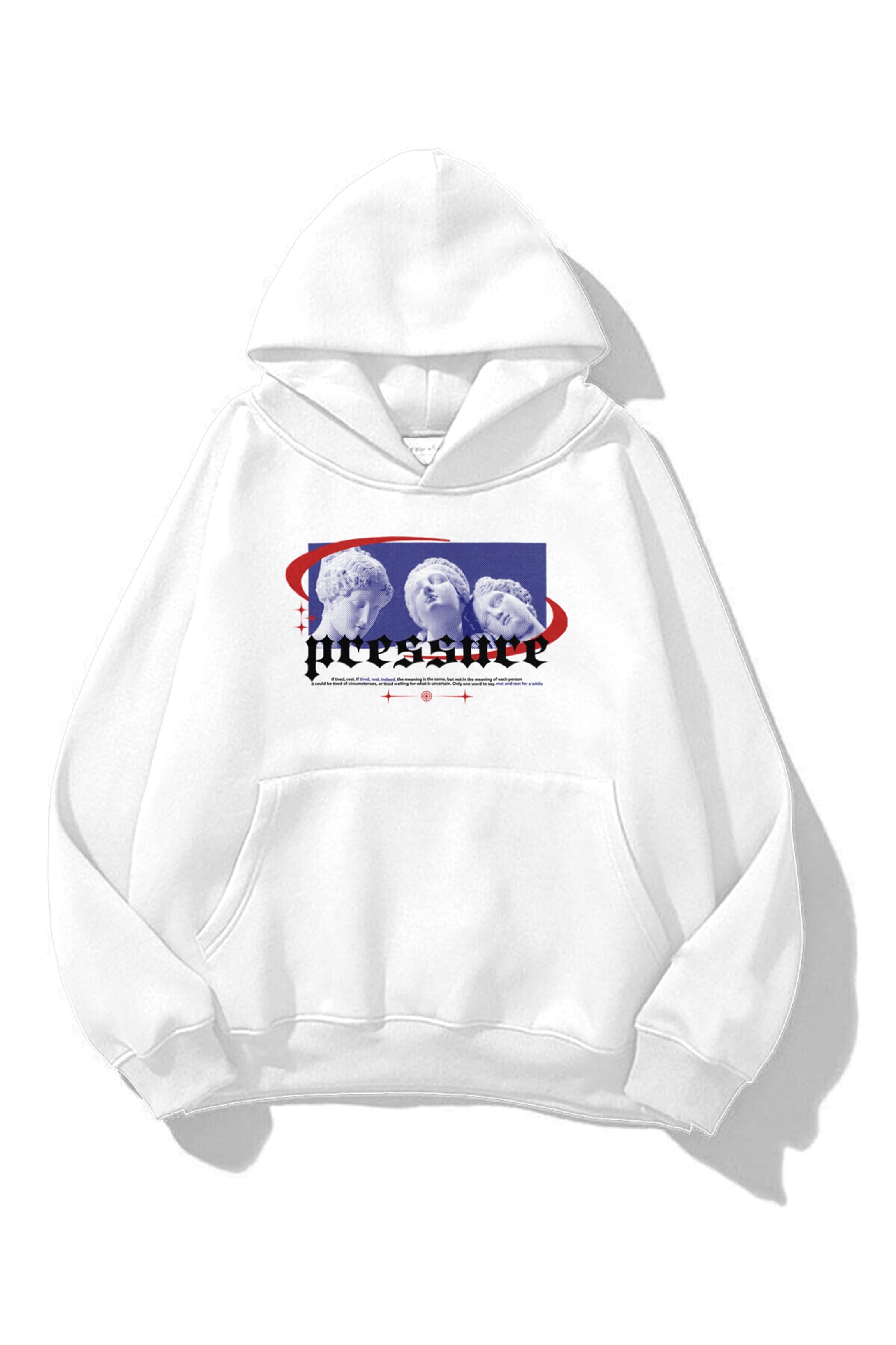 Trendiz Unisex Pressure Sweatshirt Hoodie Beyaz