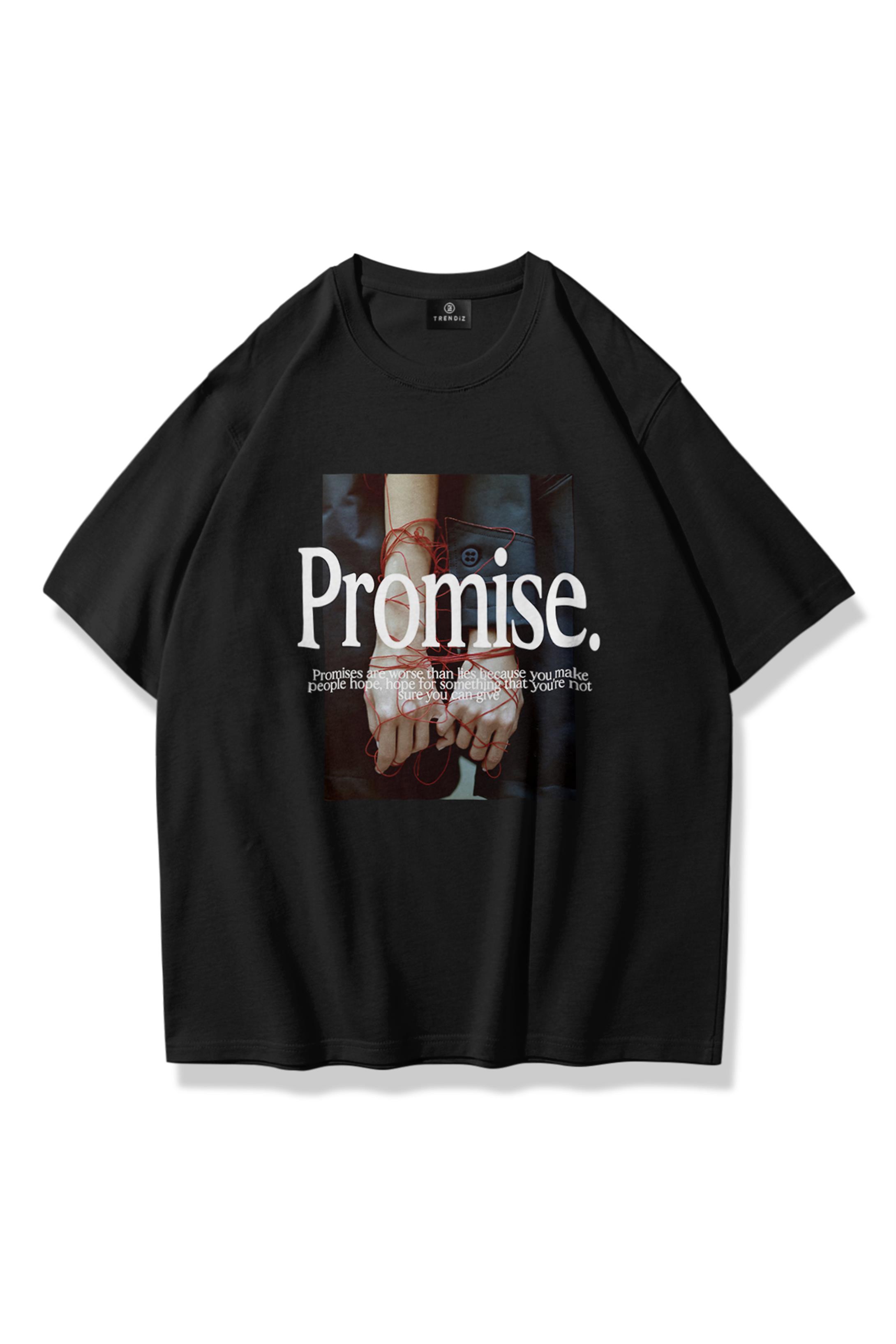 Trendiz Unisex Promise Tshirt Siyah