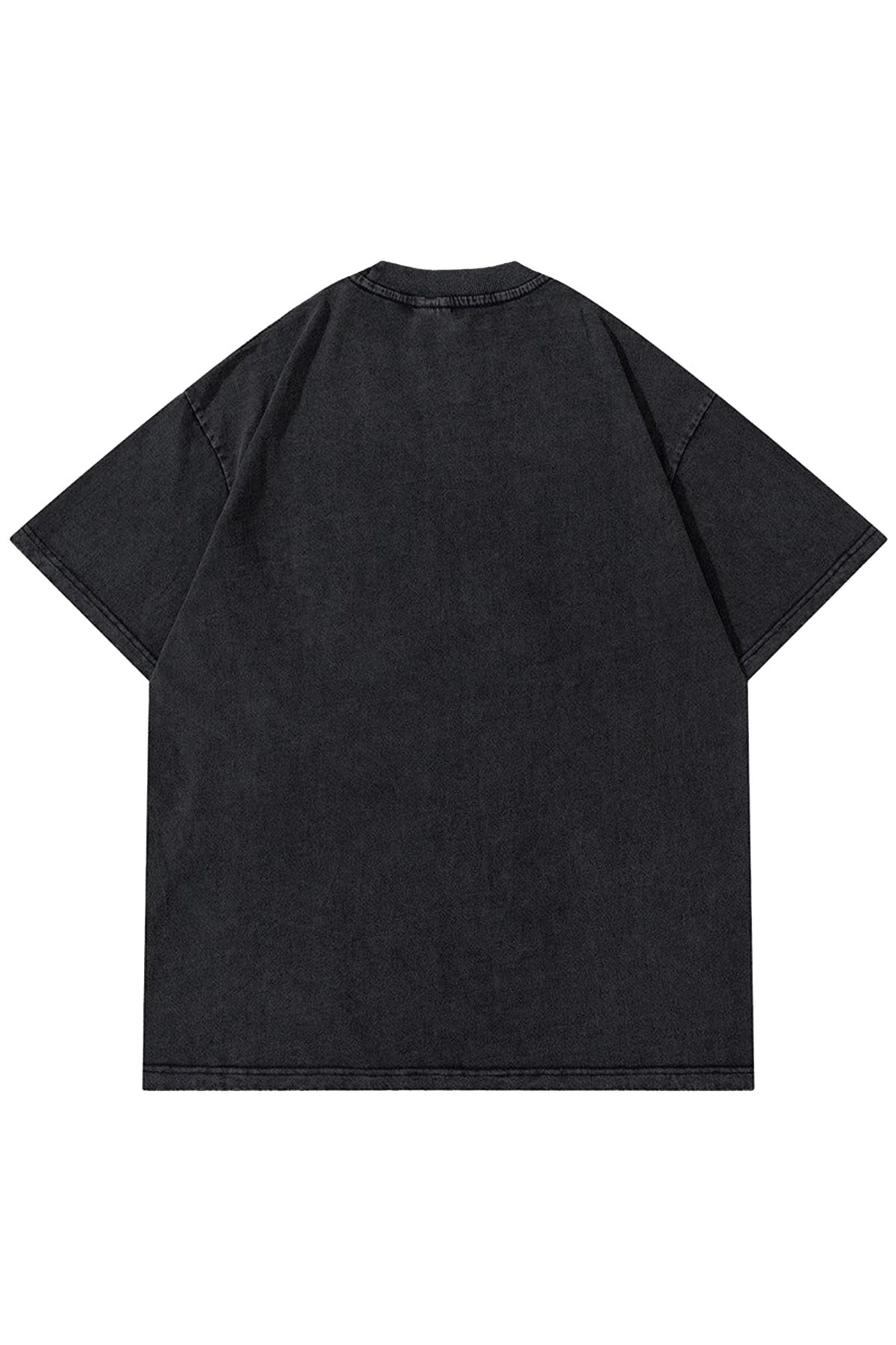 Trendiz Unisex Psycho Yıkamalı Antrasit Tshirt