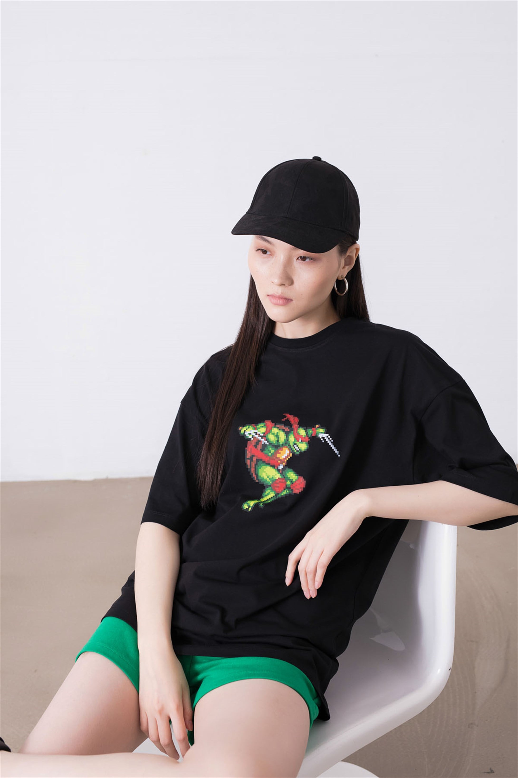 Trendiz Unisex Raphael Ninja Turtles Siyah Tshirt