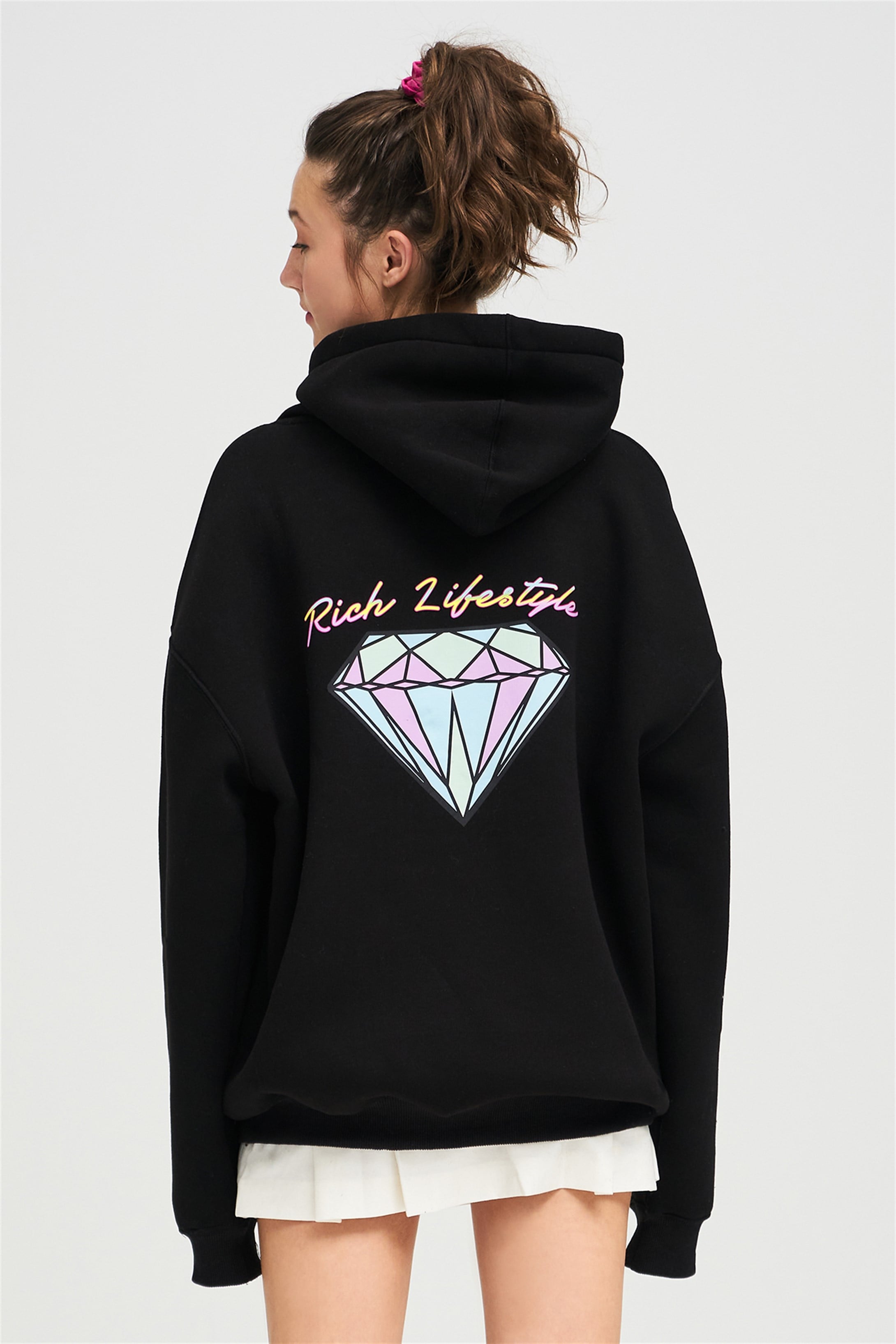 Trendiz Unisex Rich Lifestyle Sweatshirt Hoodie Siyah