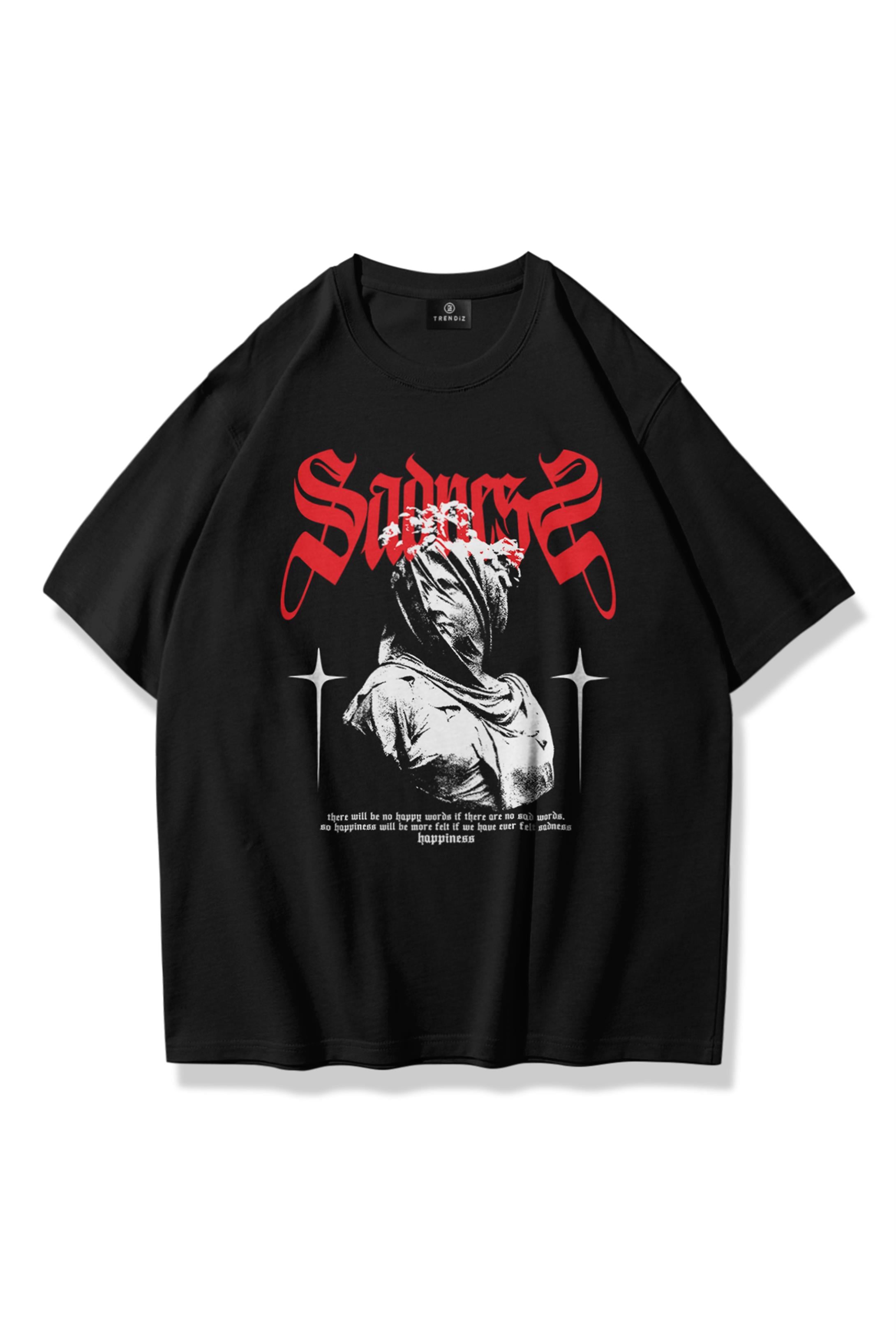 Trendiz Unisex Sadness Tshirt Siyah