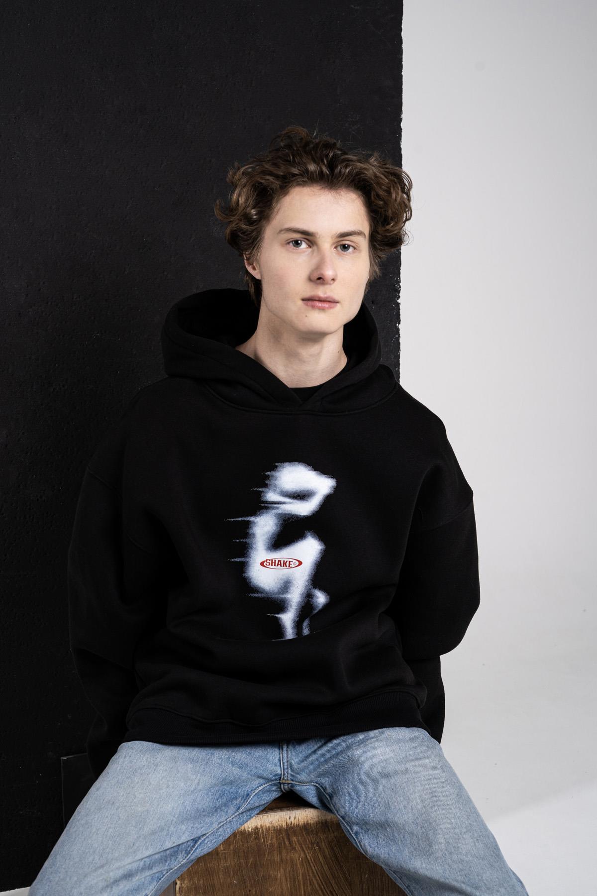 Trendiz Unisex Shake By Sweatshirt Hoodie Siyah