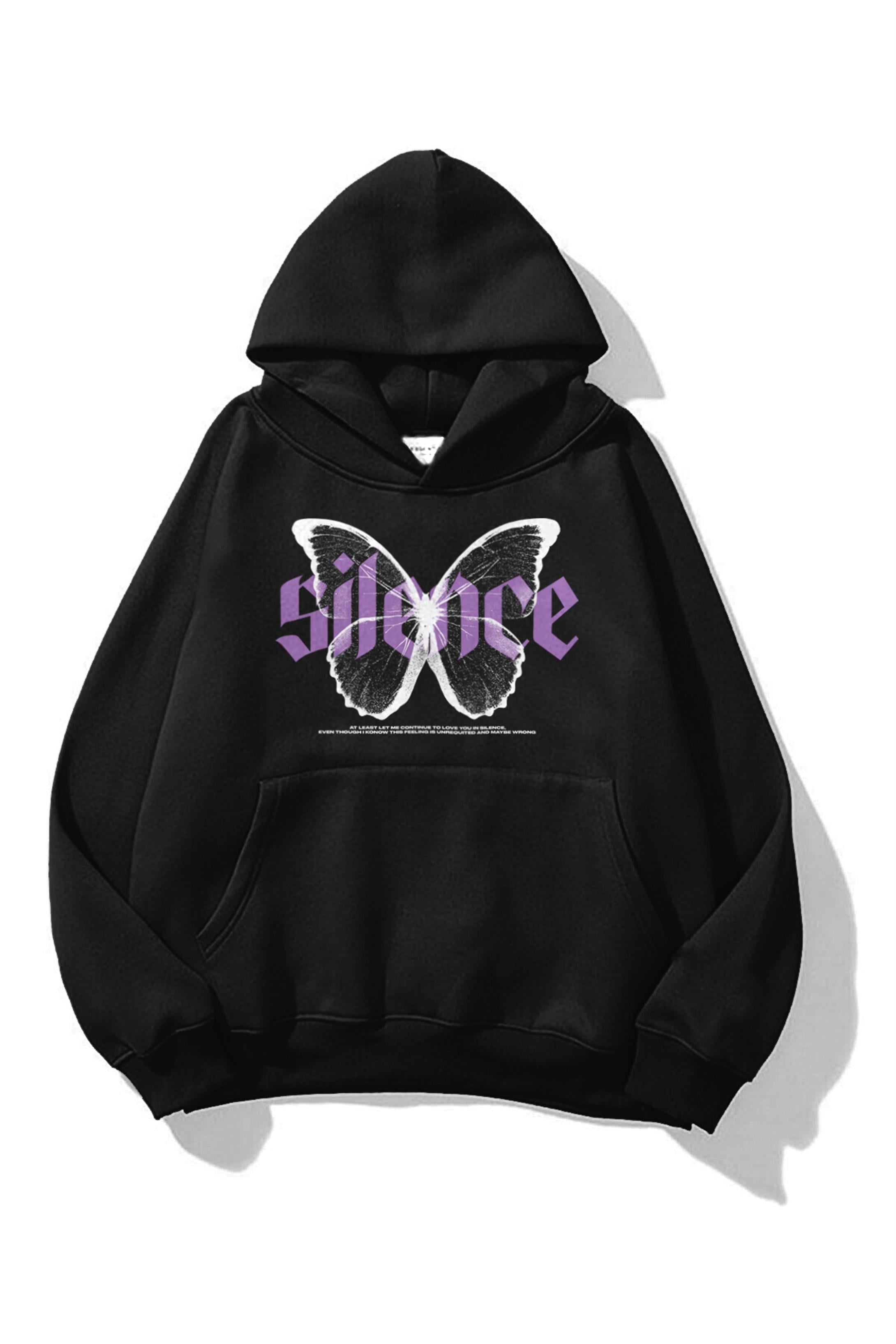 Trendiz Unisex Silence Sweatshirt Hoodie Siyah