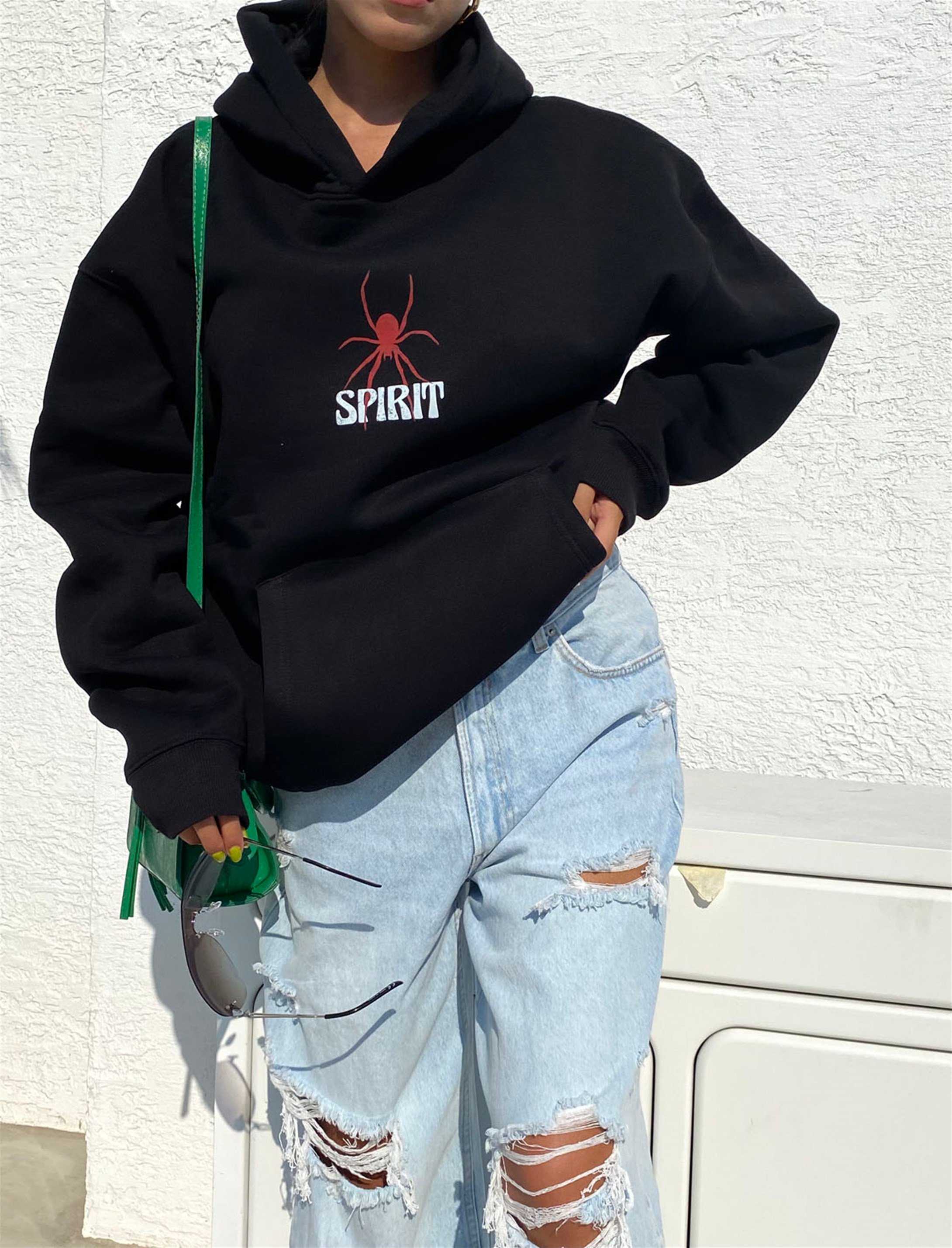 Trendiz Unisex Spirit Sweatshirt Hoodie Siyah