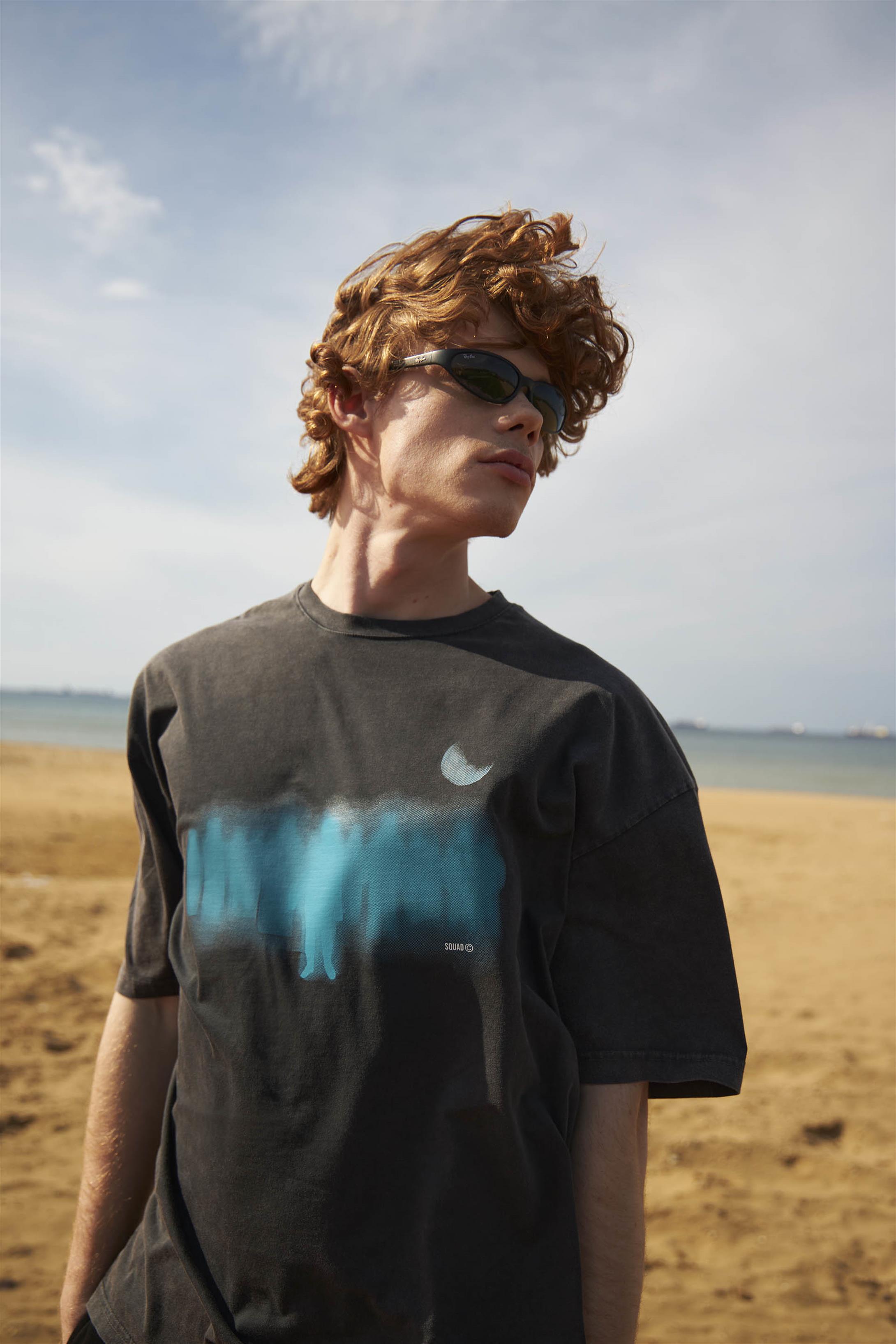 Trendiz Unisex Squad Yıkamalı Tshirt Antrasit