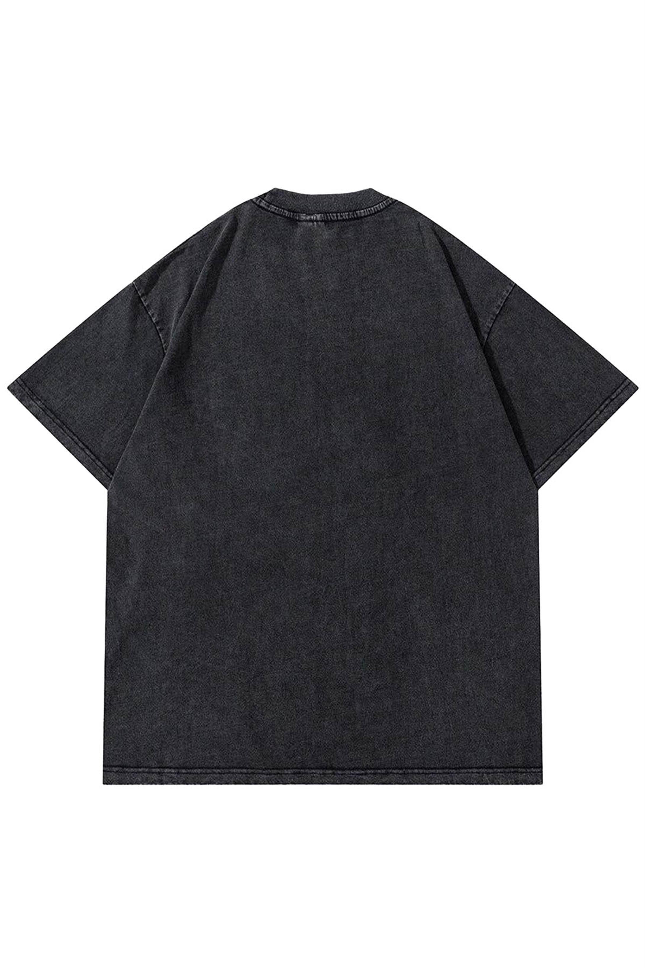 Trendiz Unisex Squad Yıkamalı Tshirt Antrasit