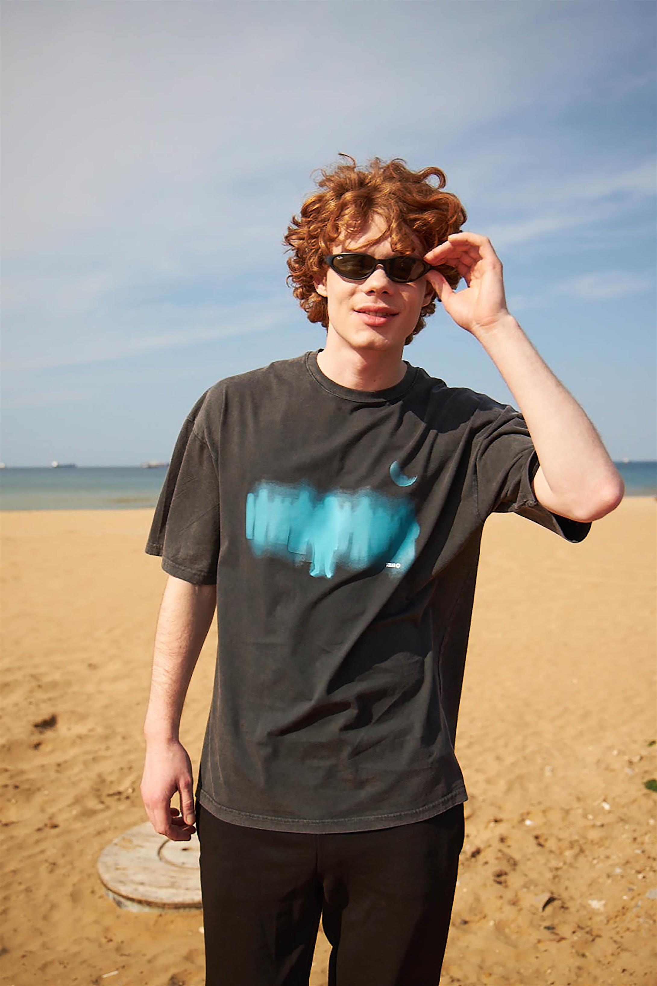 Trendiz Unisex Squad Yıkamalı Tshirt Antrasit