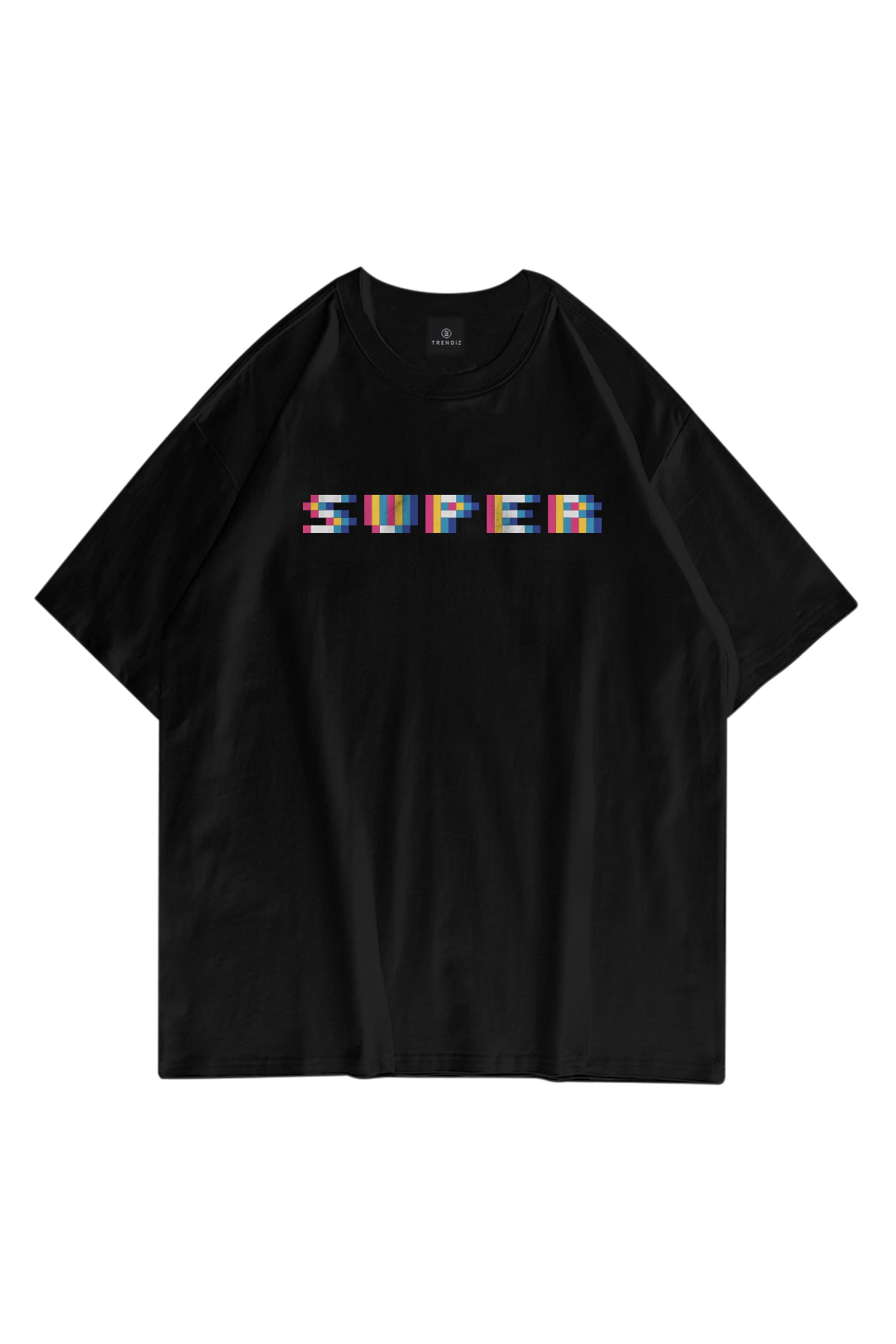 Trendiz Unisex Super Pixel Siyah Tshirt