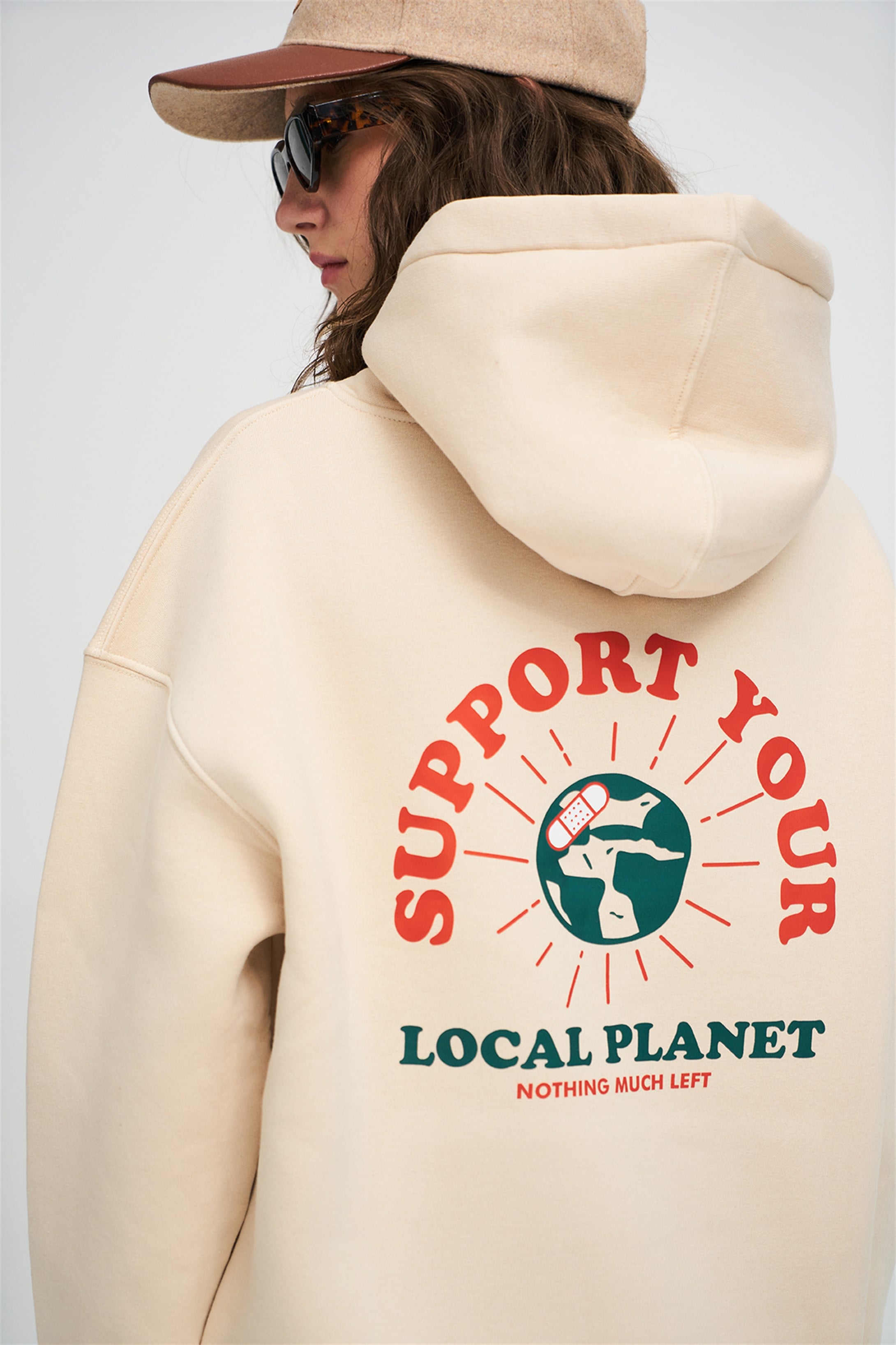 Trendiz Unisex Support Your Planet Sweatshirt Hoodie Taş