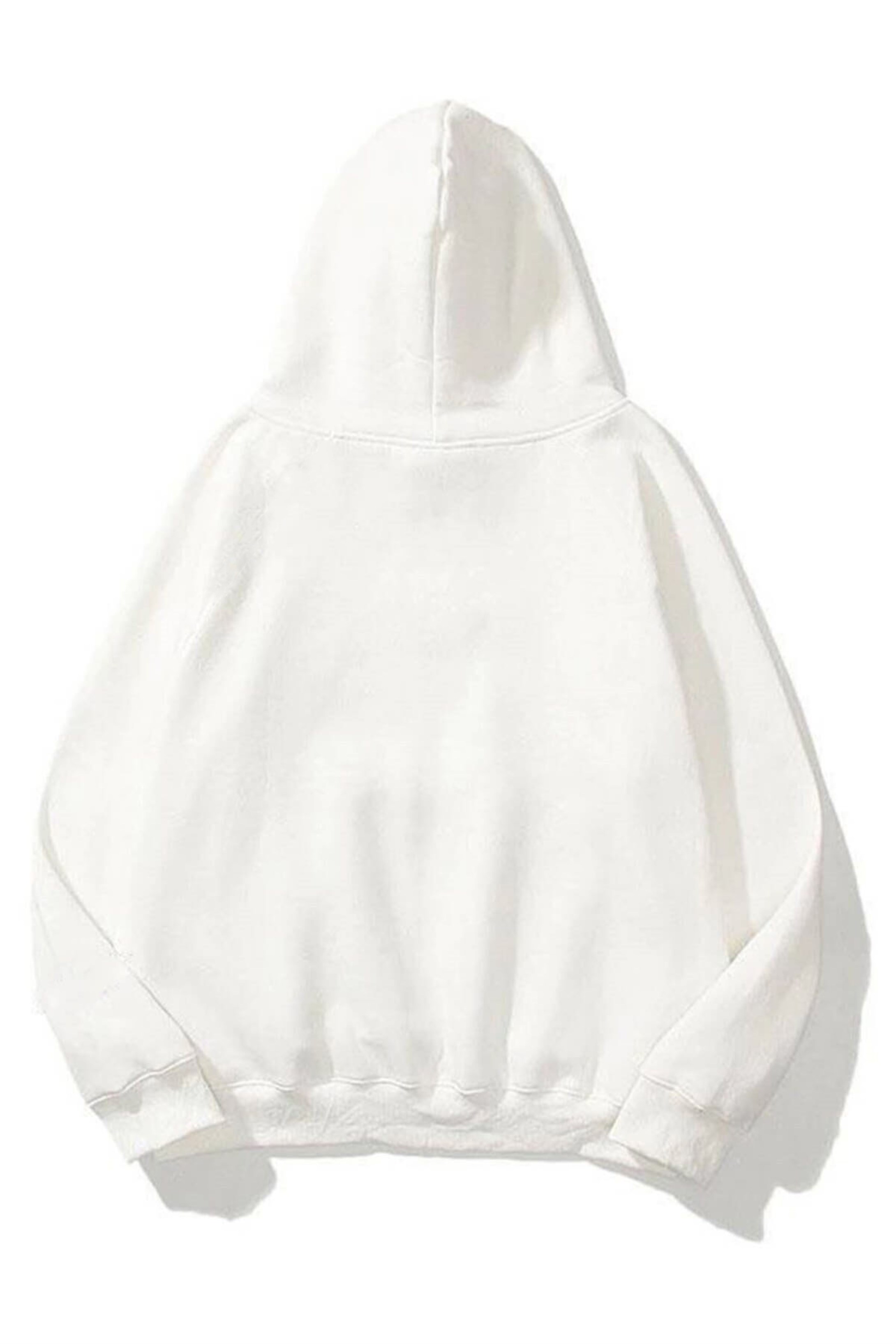 Trendiz Unisex Teddy Beyaz Sweatshirt Hoodie