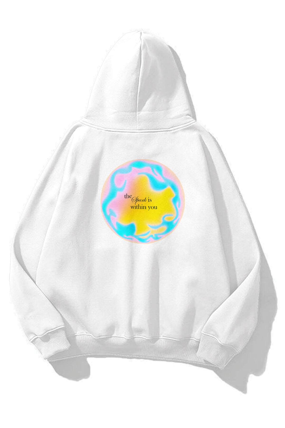 Trendiz Unisex The Spark Sweatshirt Beyaz