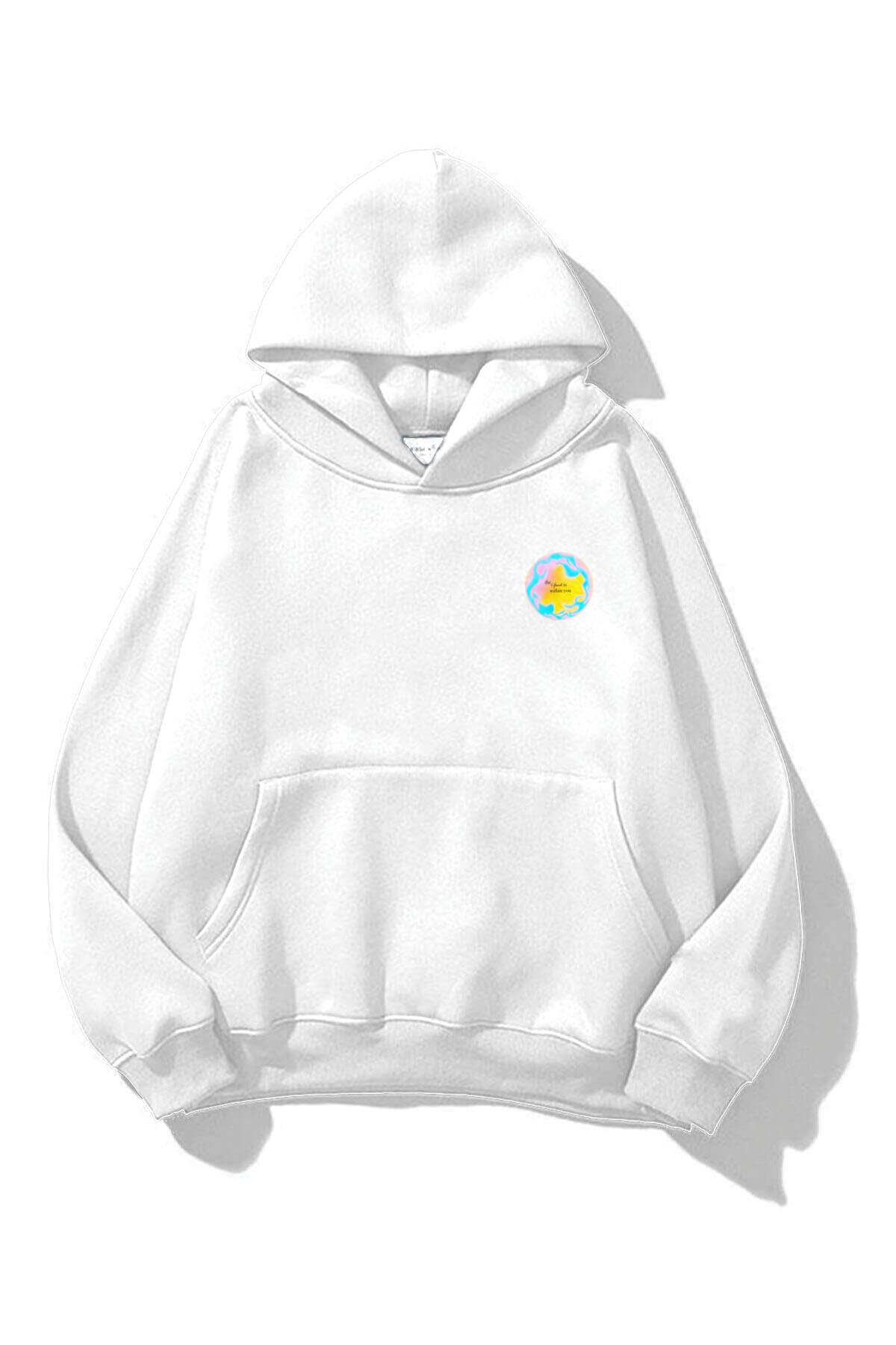 Trendiz Unisex The Spark Sweatshirt Beyaz