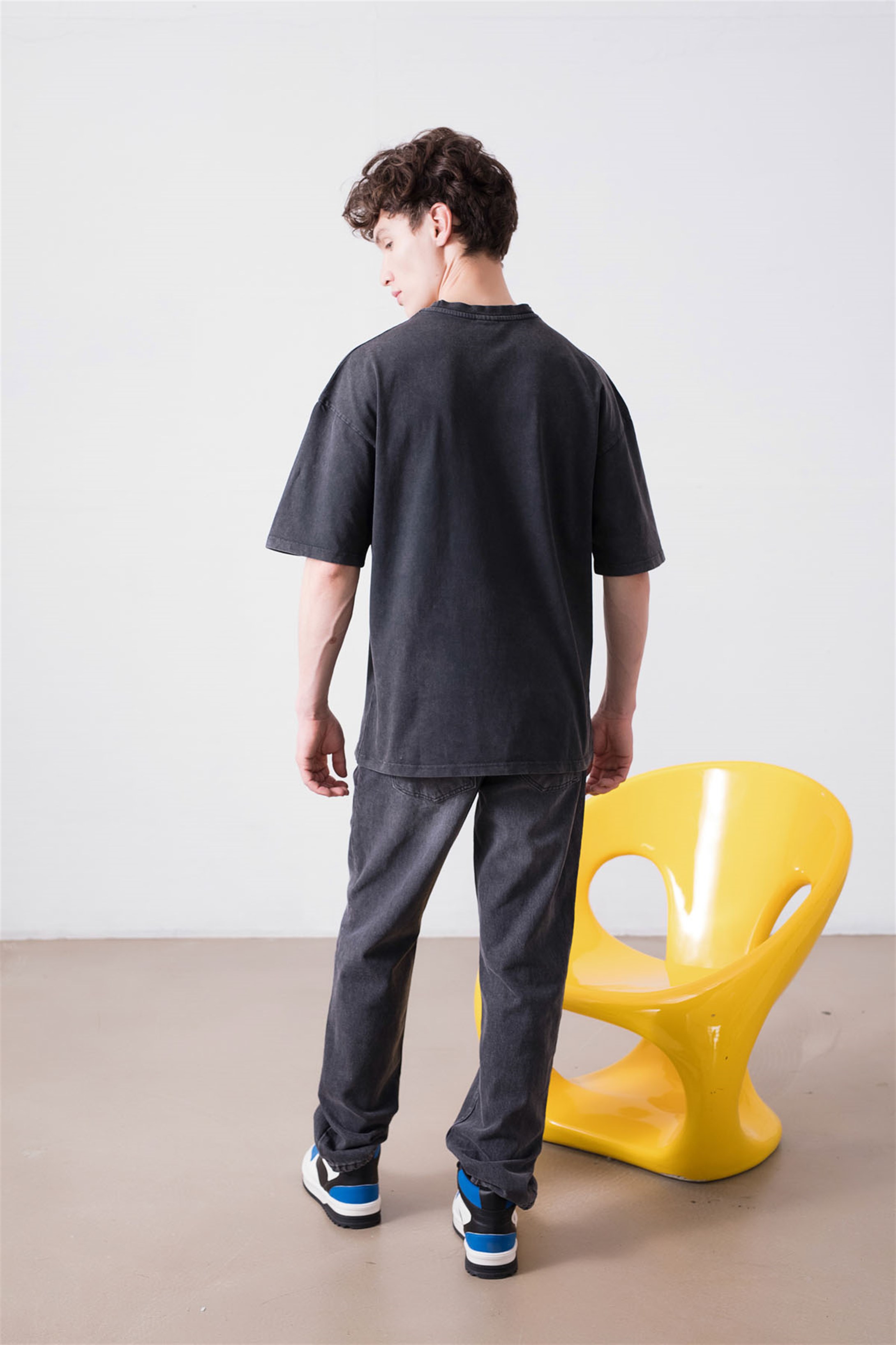 Trendiz Unisex Thermal Skull Yıkamalı Antrasit Tshirt