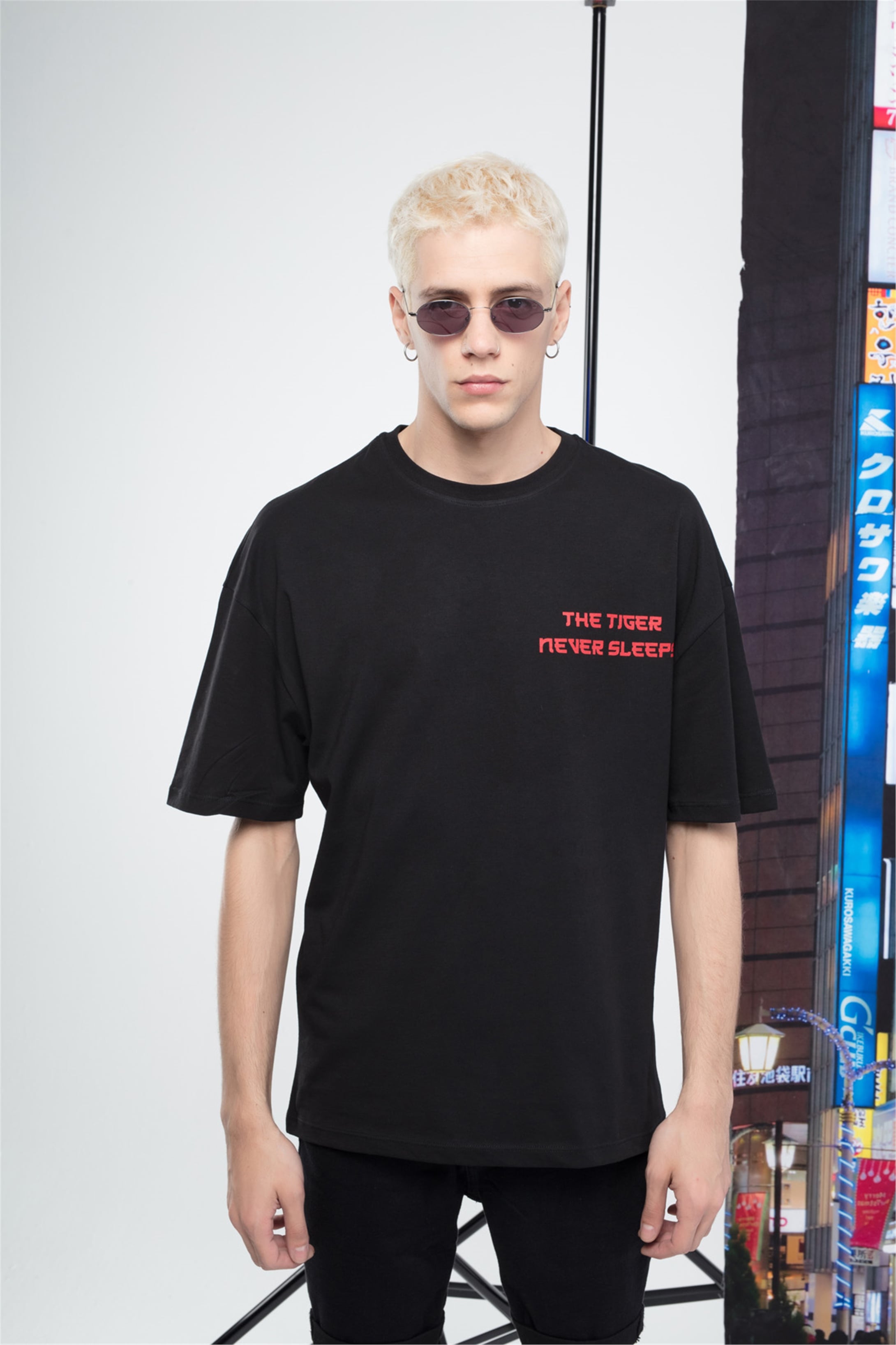 Trendiz Erkek Tiger Tshirt  Siyah