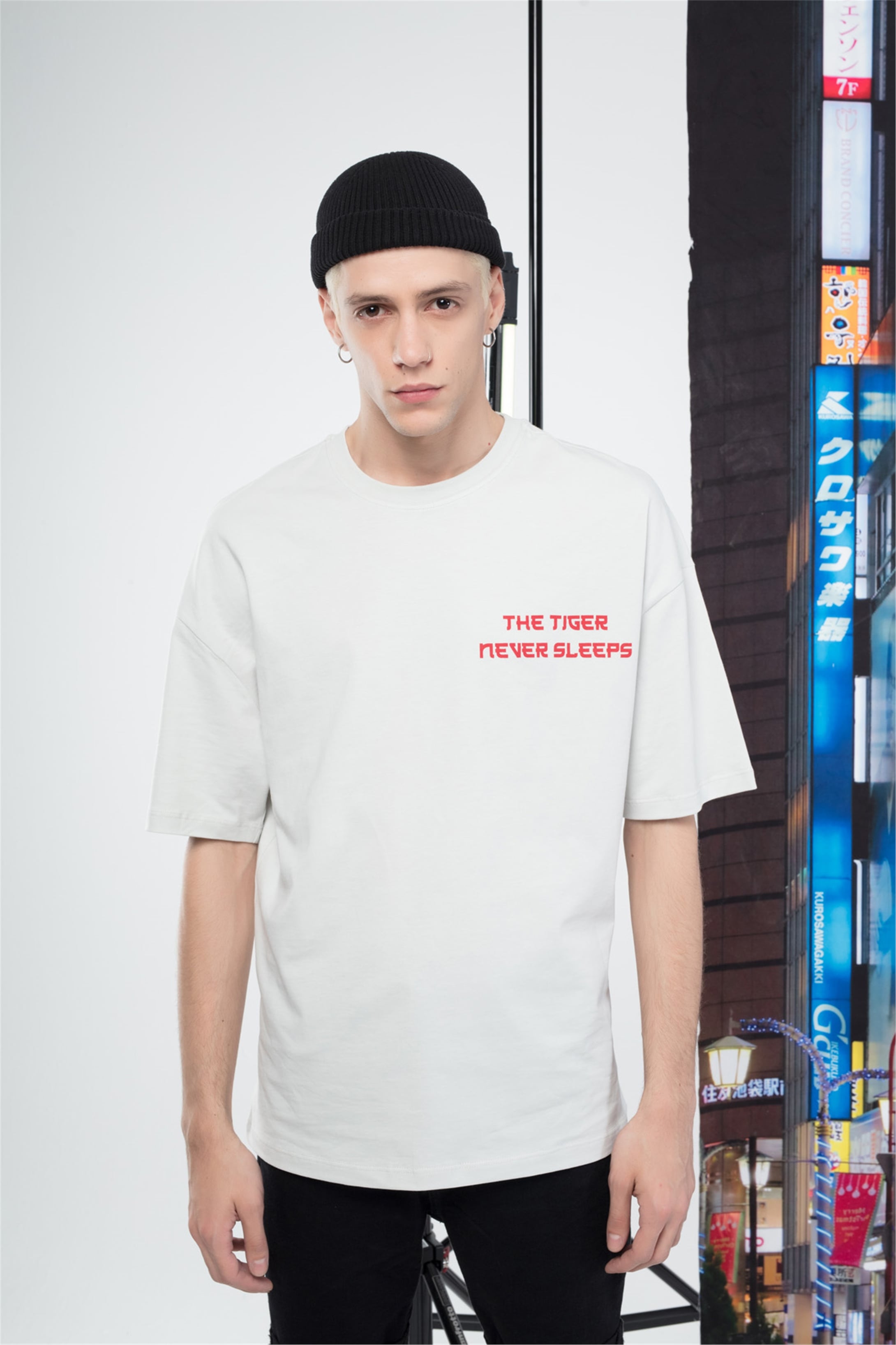 Trendiz Erkek Tiger Tshirt Beyaz