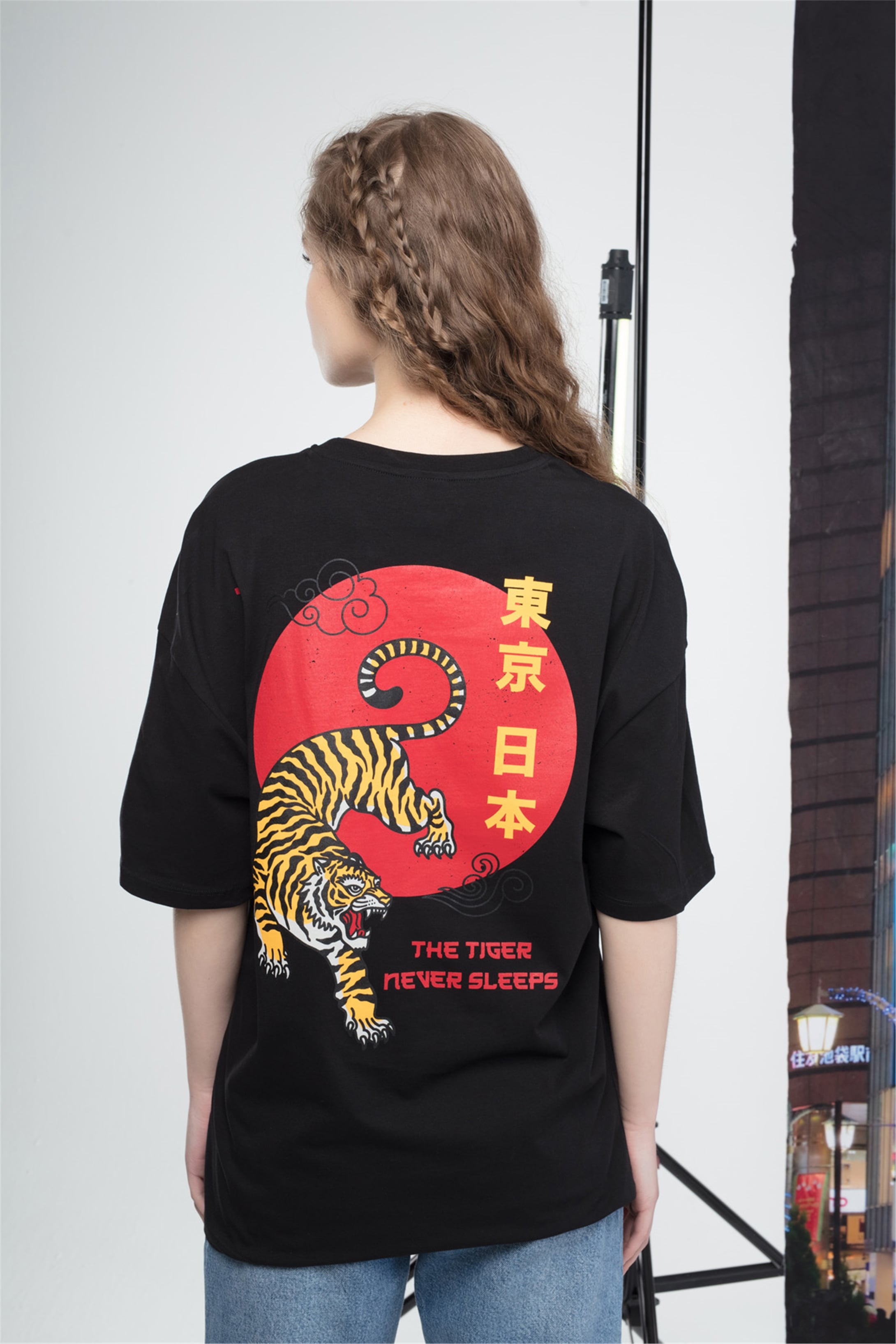 Trendiz Tiger Kadın Tshirt Siyah