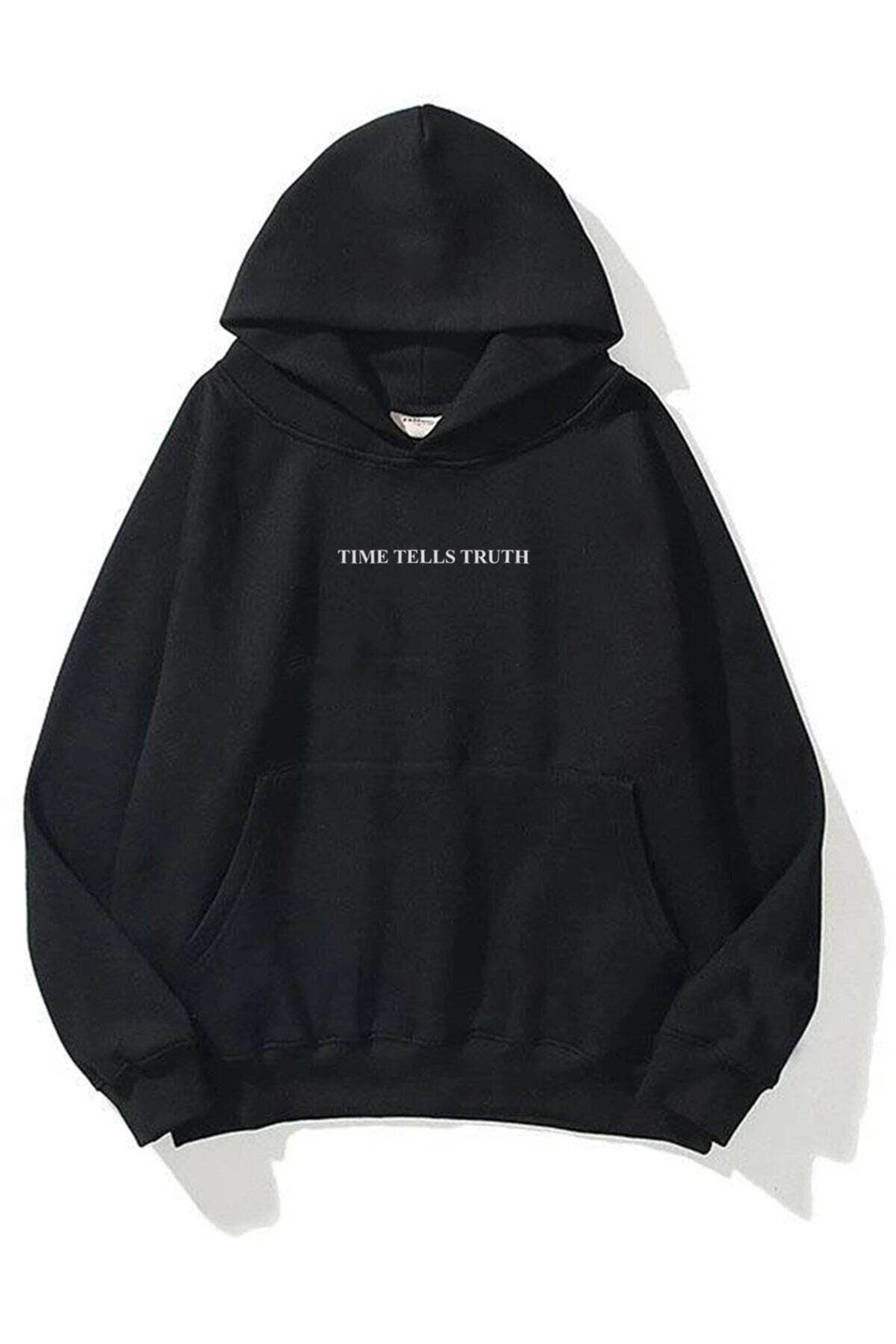 Trendiz Unisex Time Tells Truth Sweatshirt Hoodie Siyah