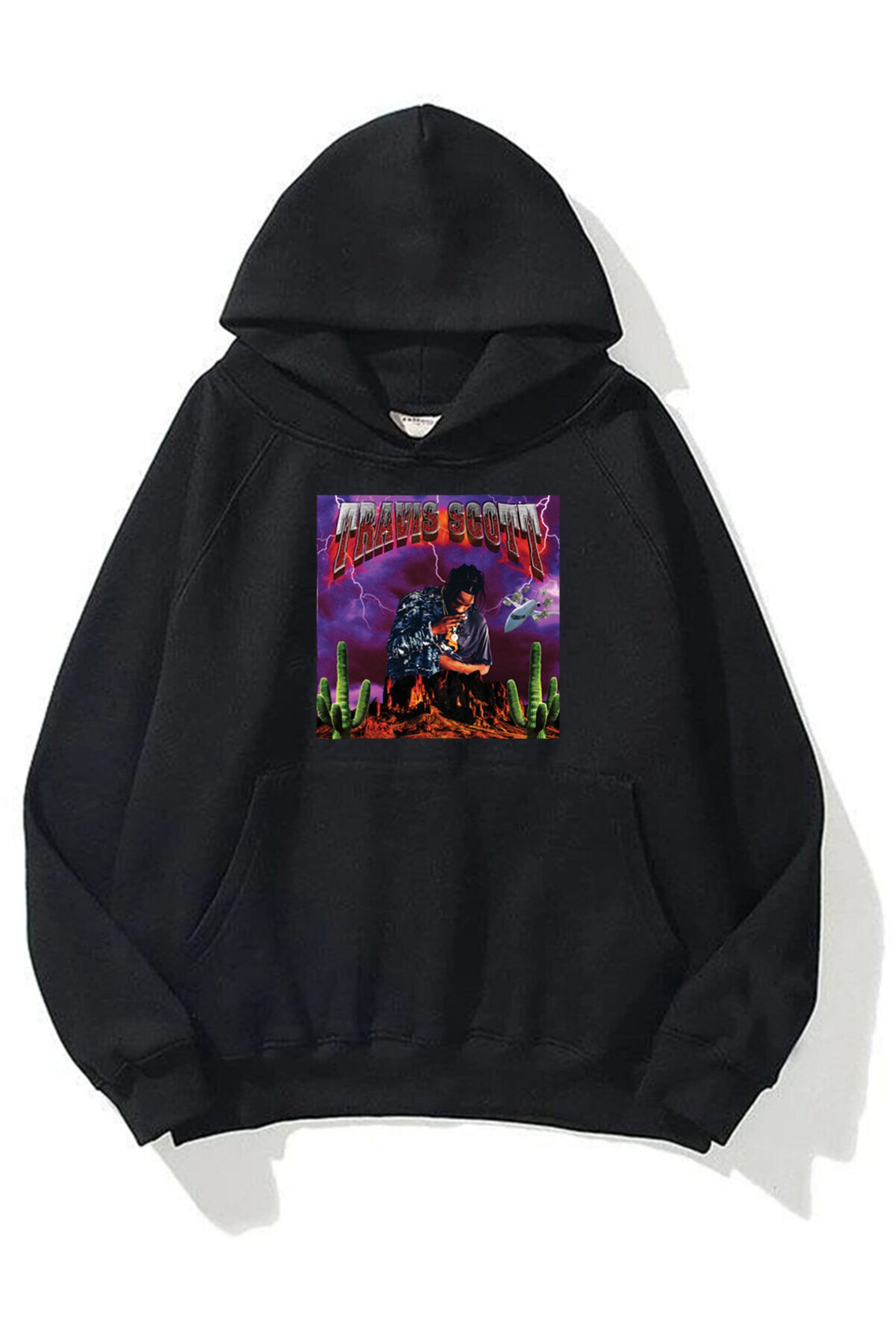 Trendiz Unisex Travis Scott Cactus Siyah Sweatshirt Hoodie