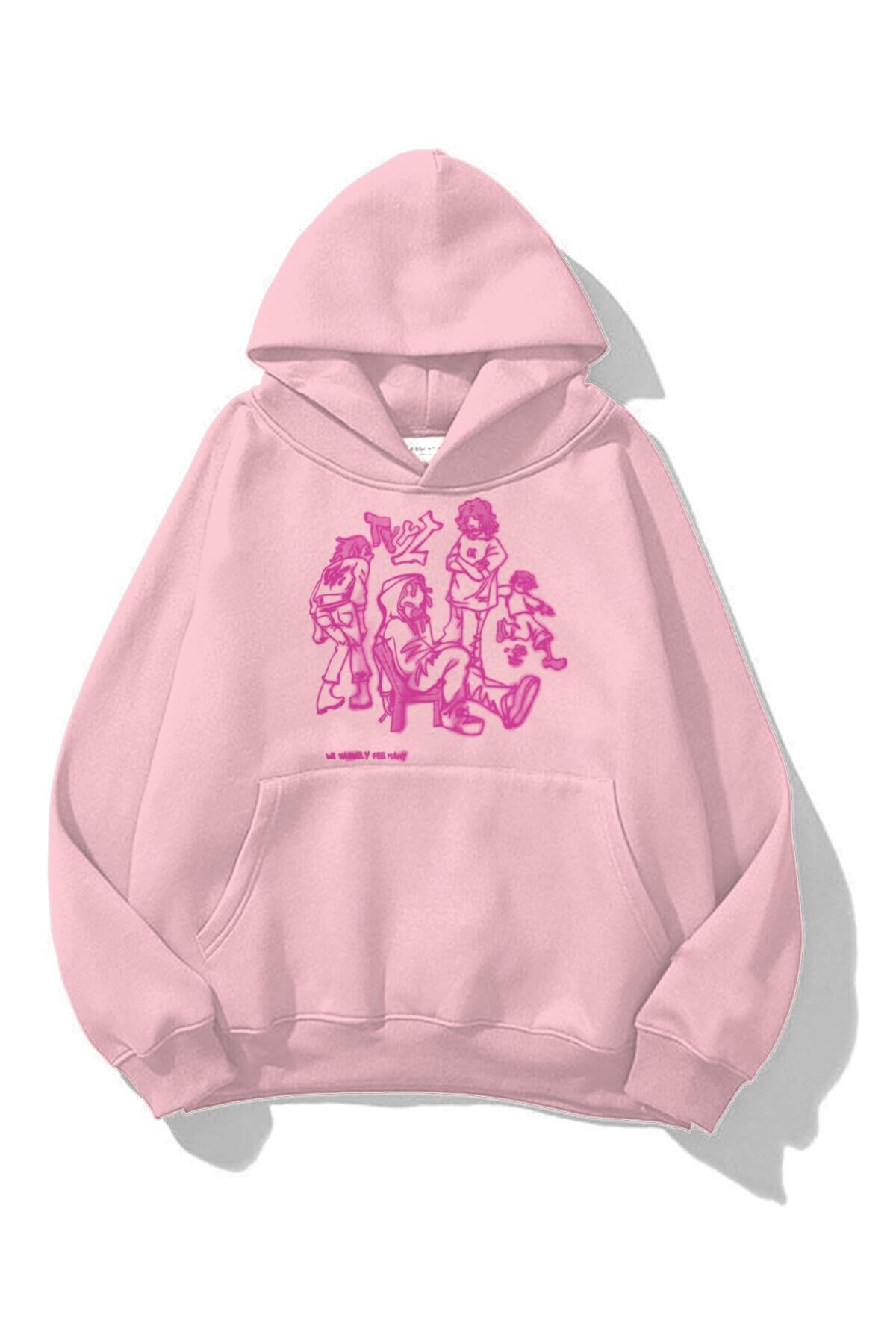 Trendiz Unisex TYYZ Sweatshirt Pembe