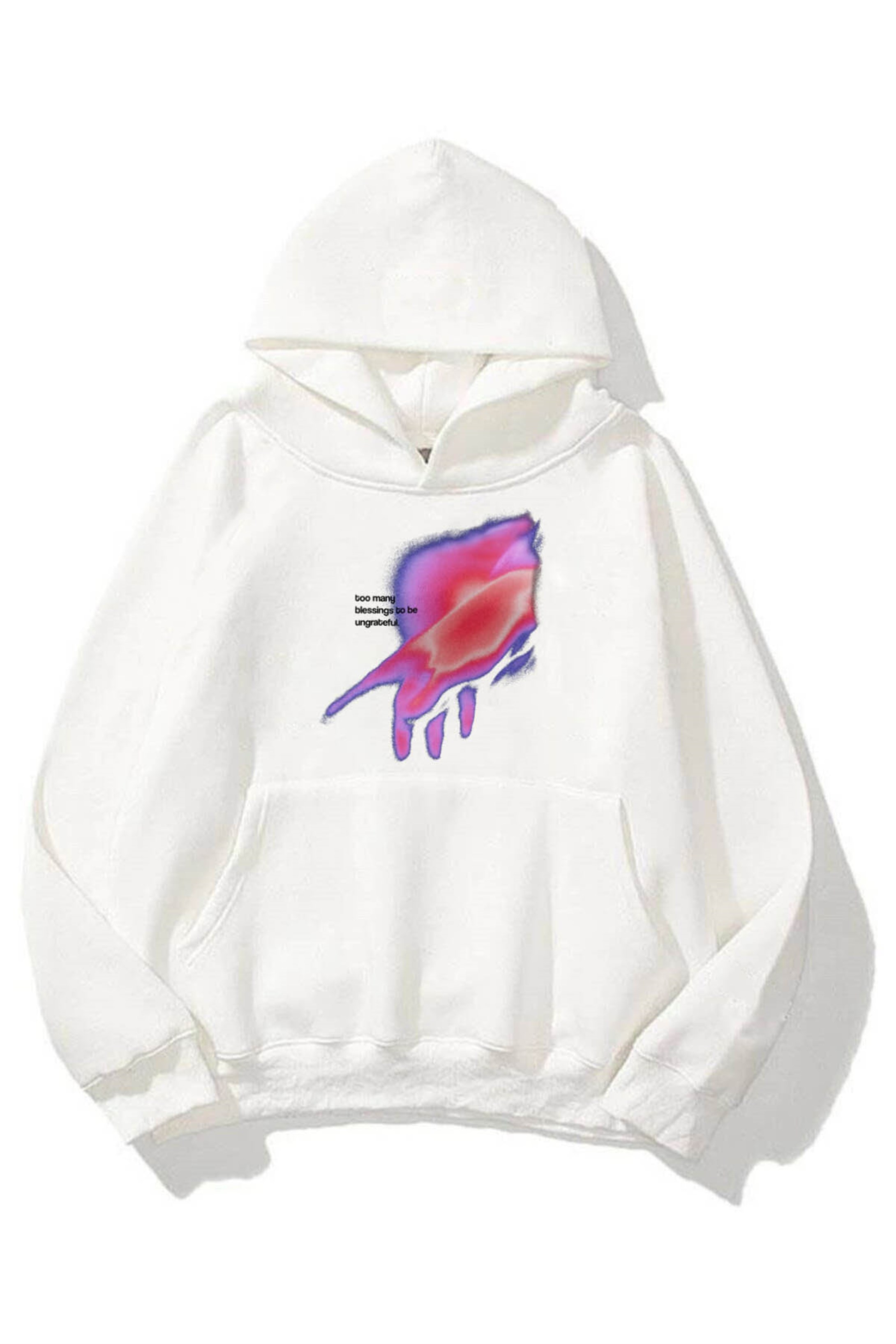 Trendiz Unisex Ungrateful Sweatshirt Hoodie Beyaz