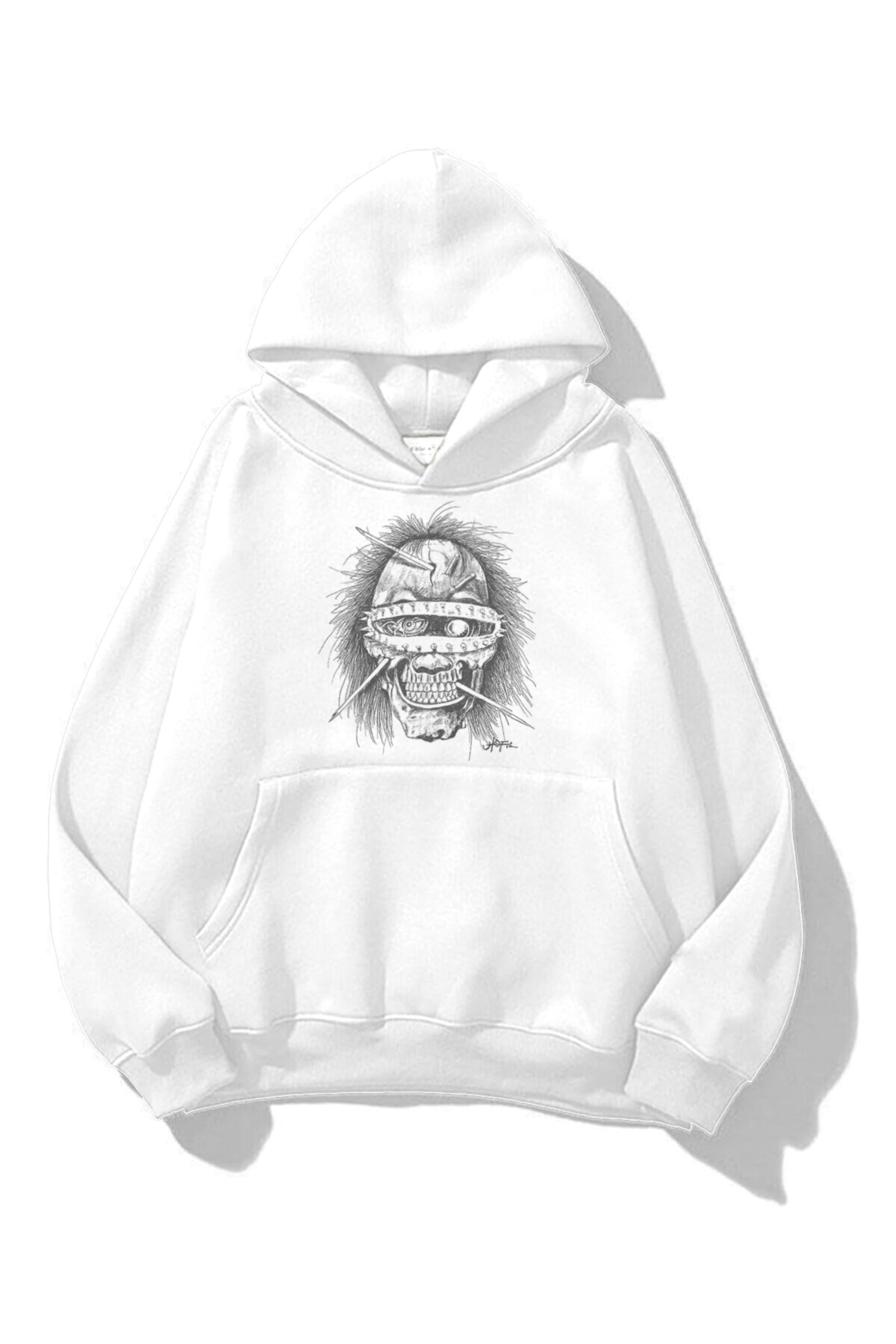 Trendiz Unisex Utopia Psycho Travis Scott Sweatshirt Hoodie Beyaz
