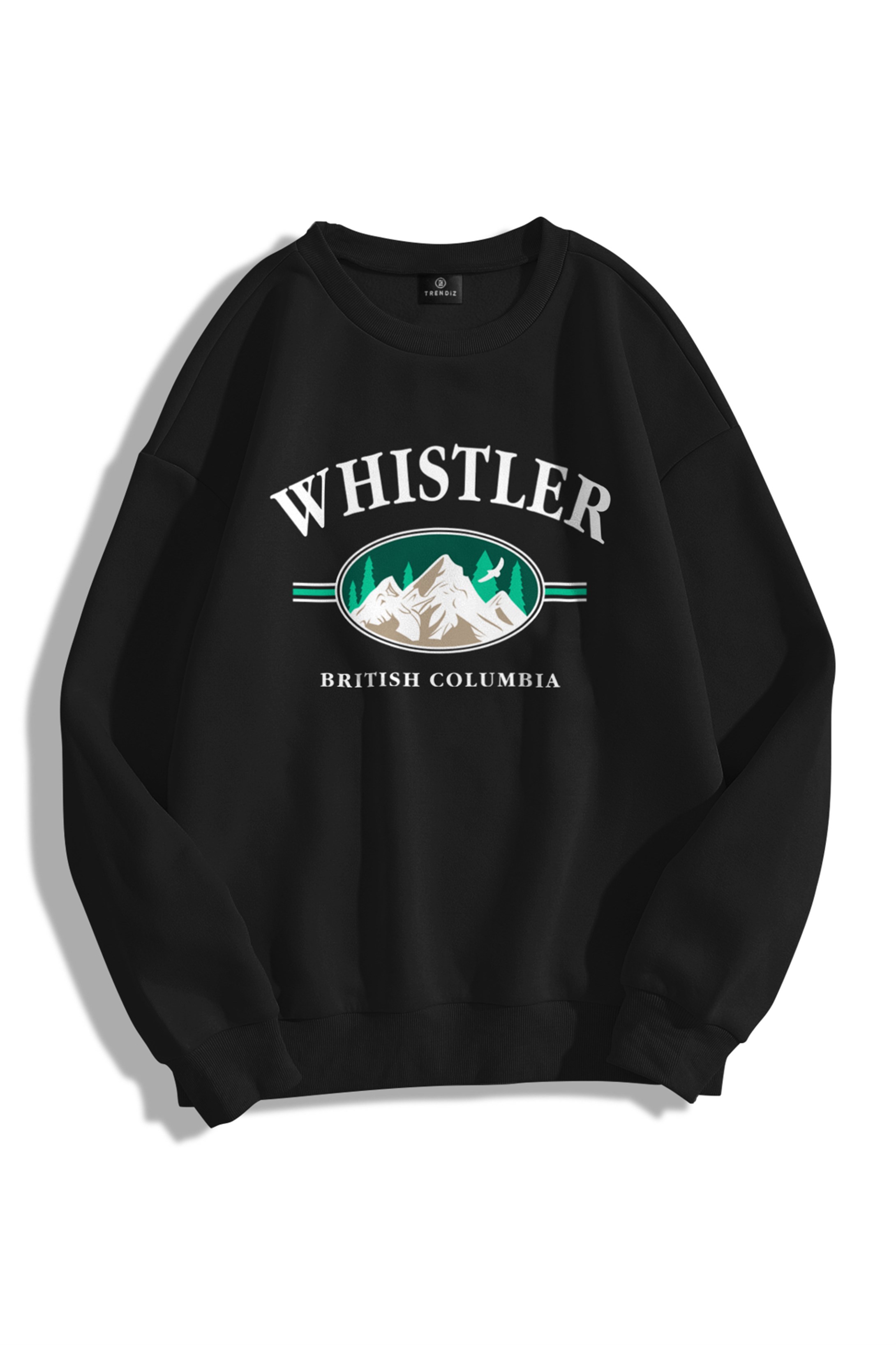 Trendiz Unisex Whistler Bisiklet Yaka Sweatshirt Hoodie