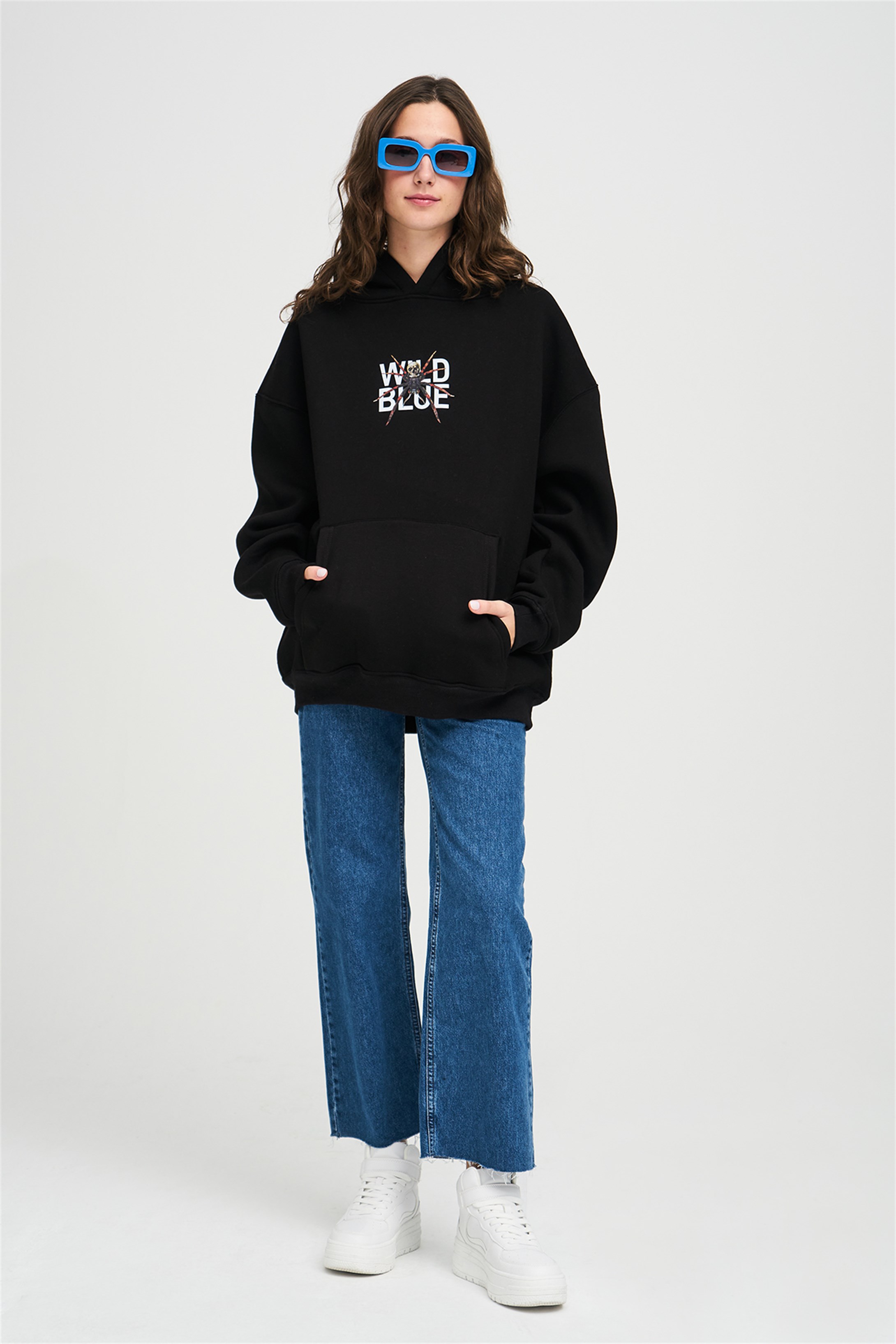 Trendiz Unisex Wild Blue Sweatshirt Hoodie Siyah