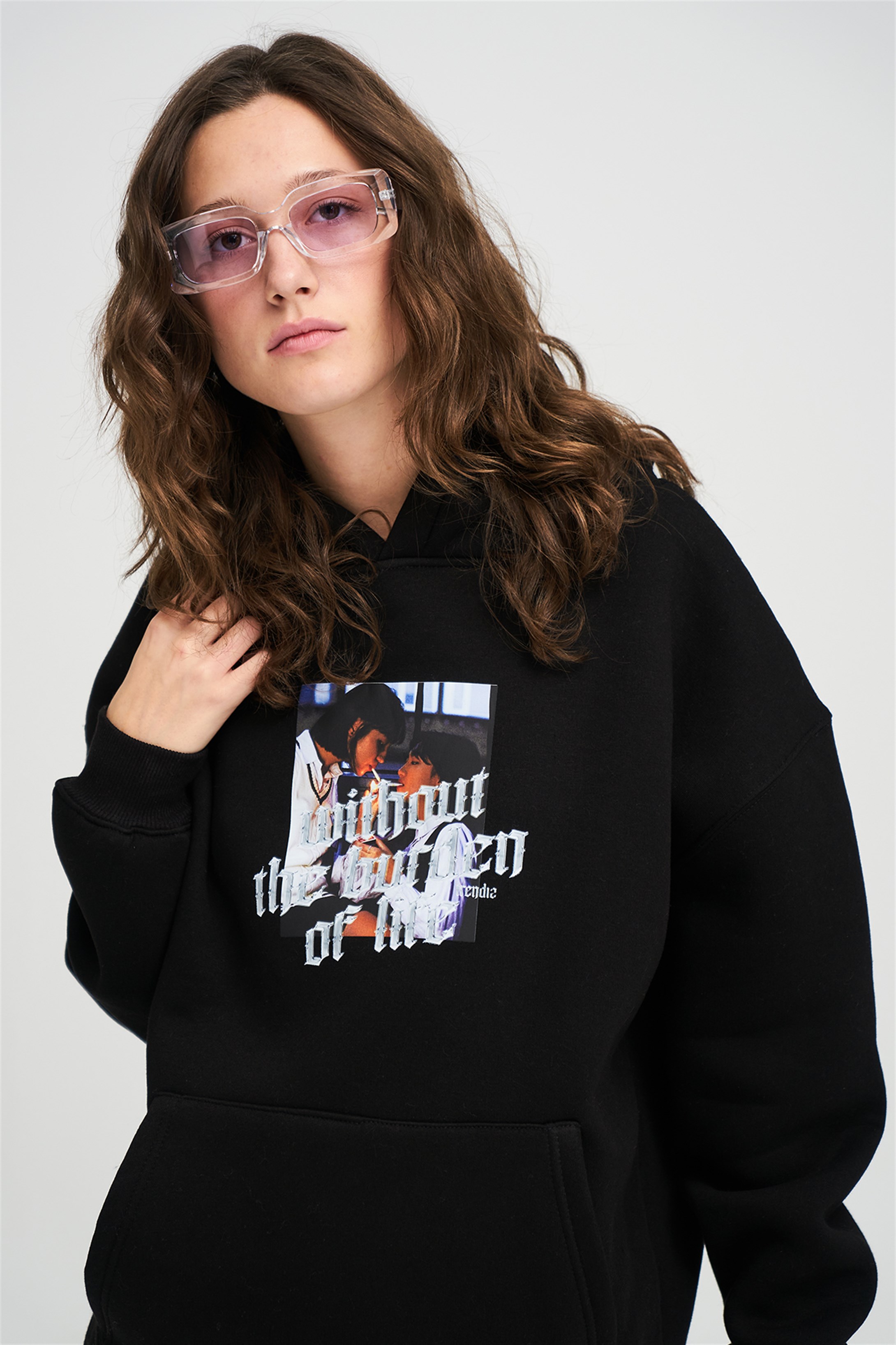 Trendiz Unisex Without the Burden Sweatshirt Hoodie Siyah