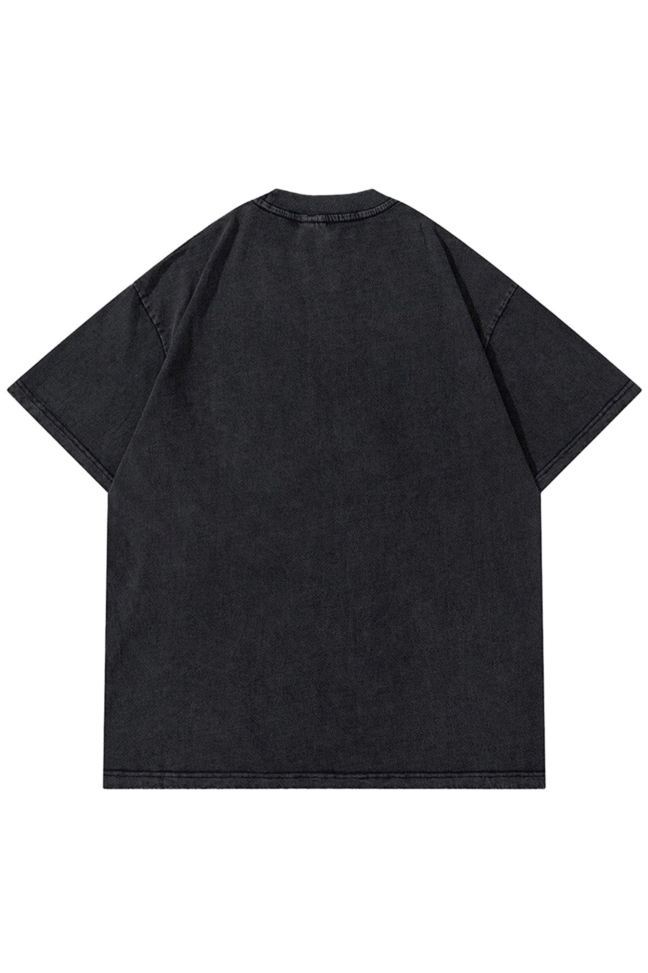 Trendiz Unisex Yıkamalı Vicious Antrasit Tshirt