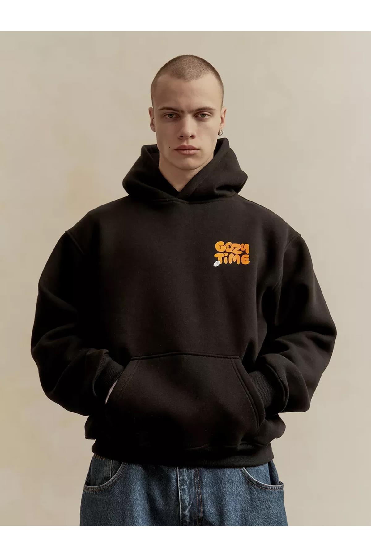 Unisex Cozy Time Sweatshirt Siyah