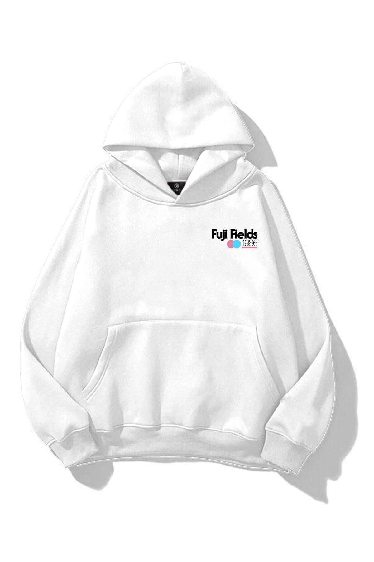 Unisex Fuji Fields Sweatshirt Beyaz