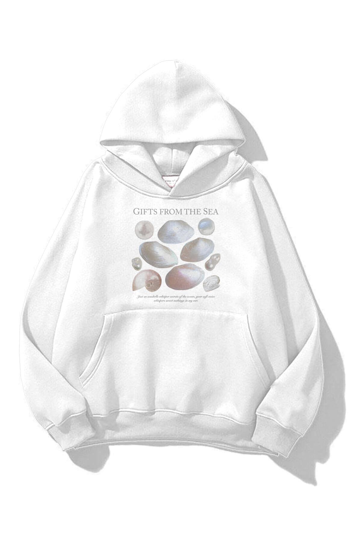 Unisex Gifts From The Sea Sweatshirt Beyaz